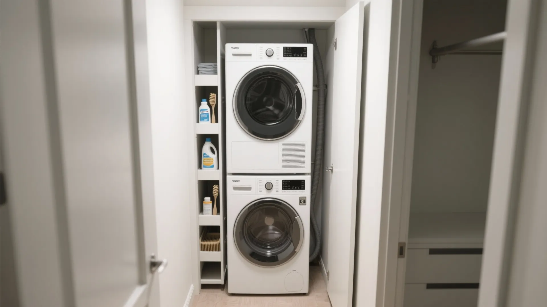 1. Stack, Slide, and Stash: Vertical Laundry Systems