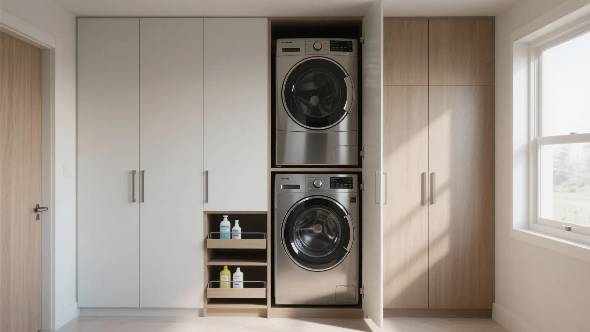1. Stack and Hide: Vertical Laundry Tower