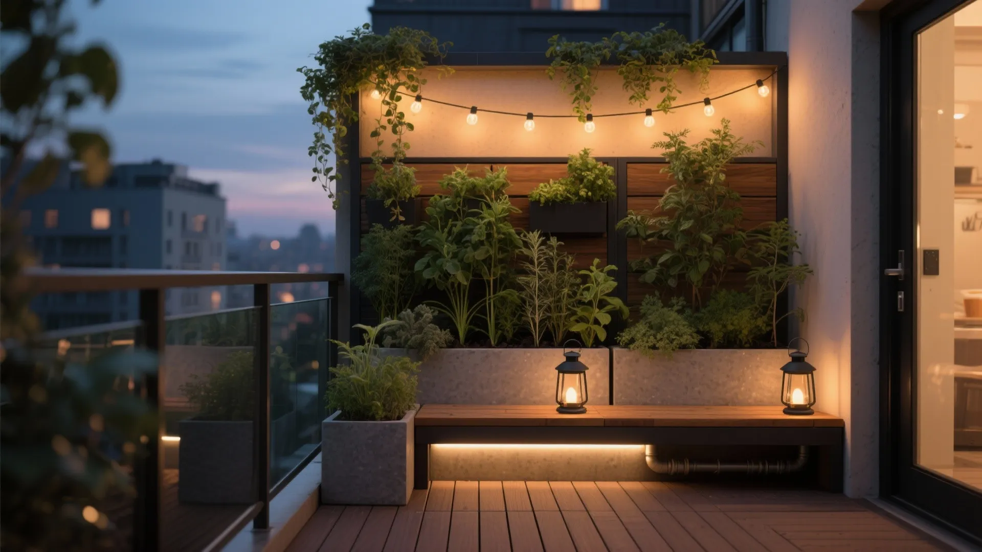 Vertical Garden + Layered Lighting