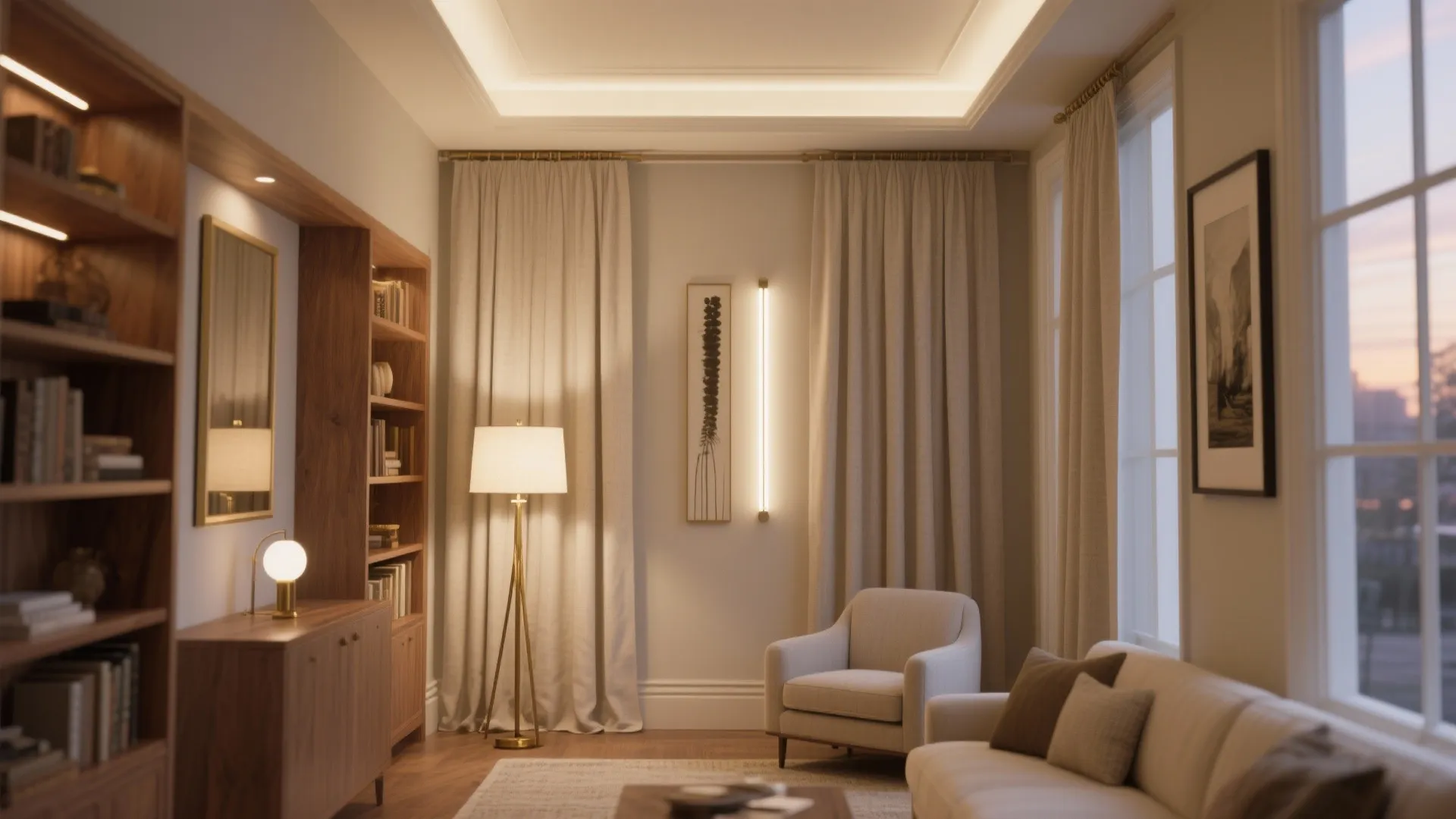 Vertical lines and layered lighting