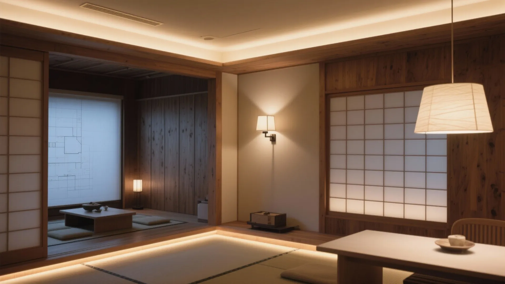 Tips 7: 明かりは“縦のグラデーション”で眩しさを避ける