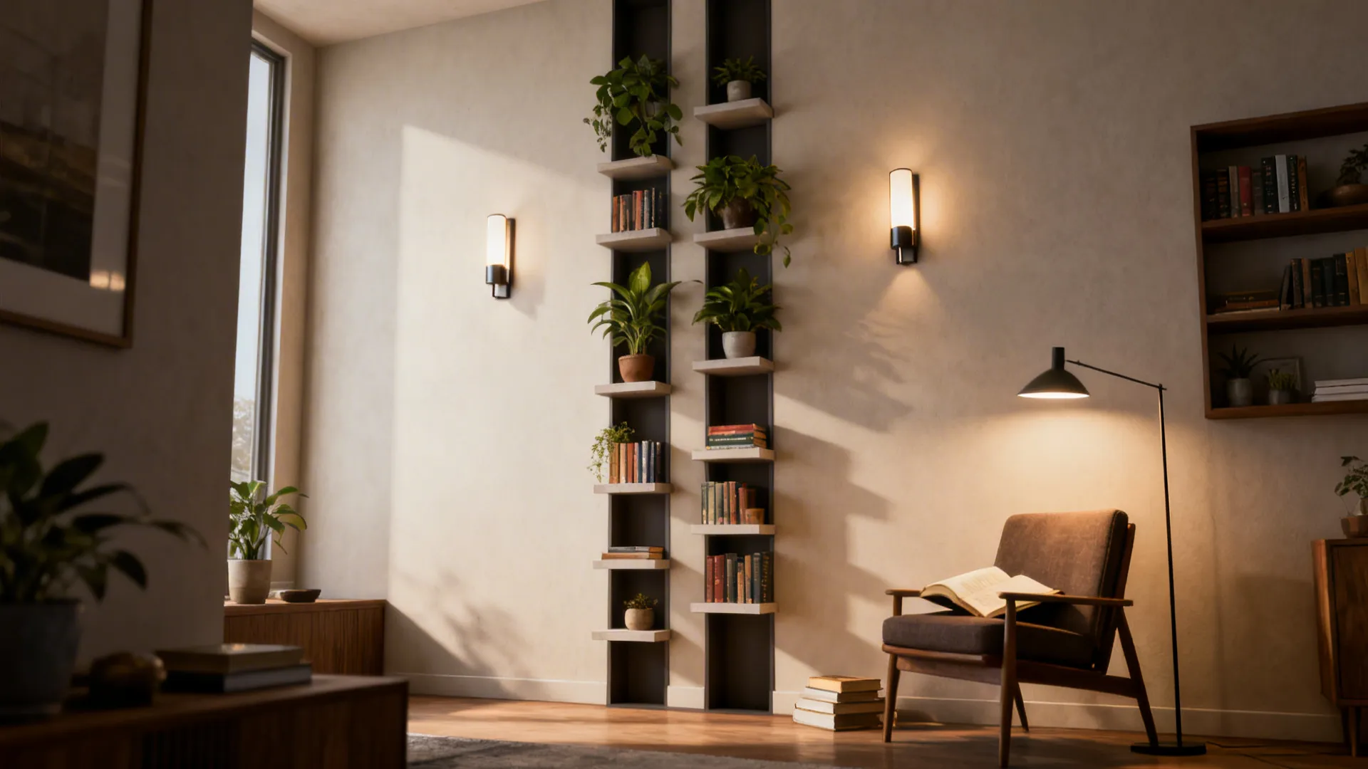 2. Use vertical space and layered lighting