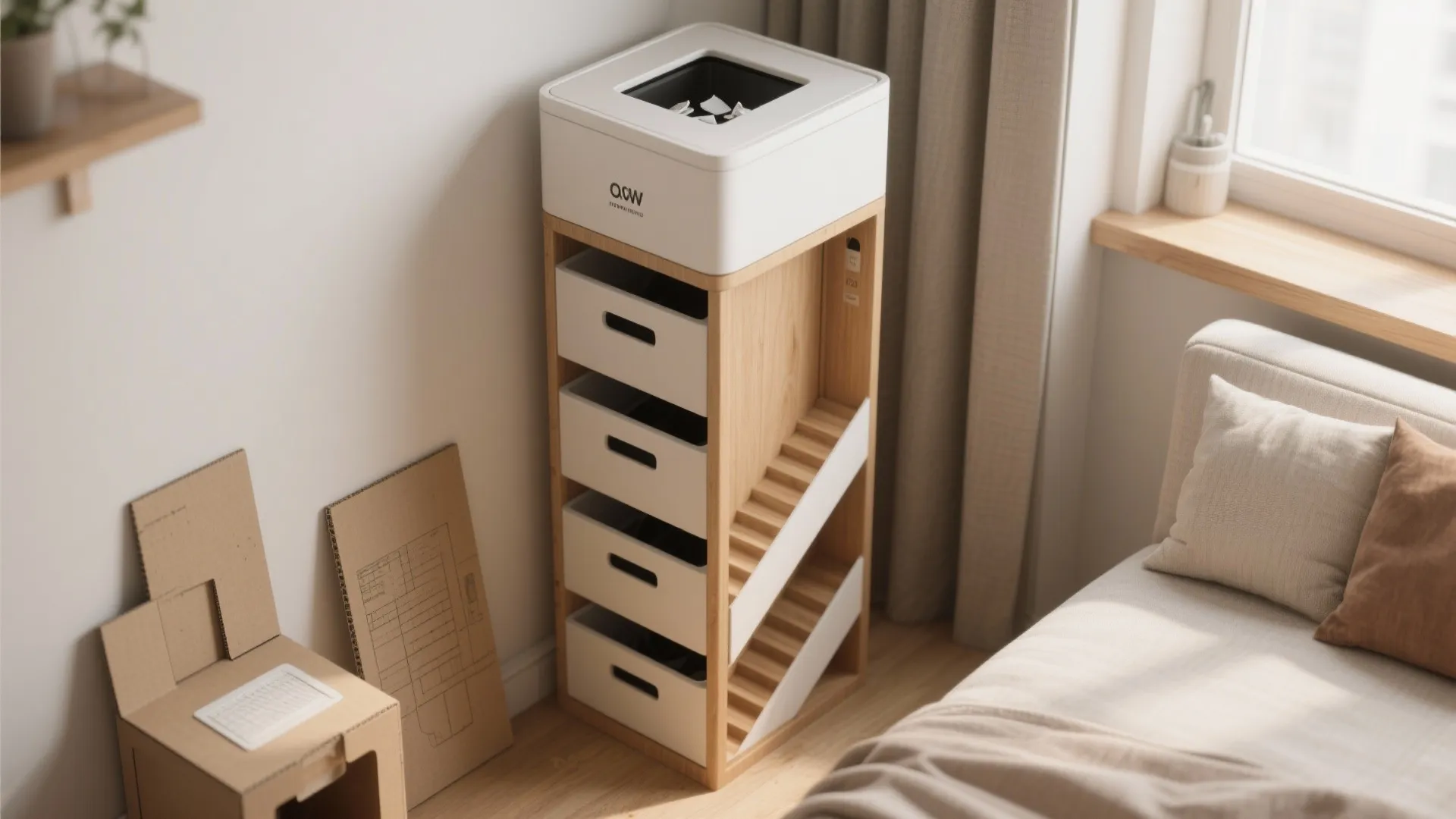 3. Vertical litter tower