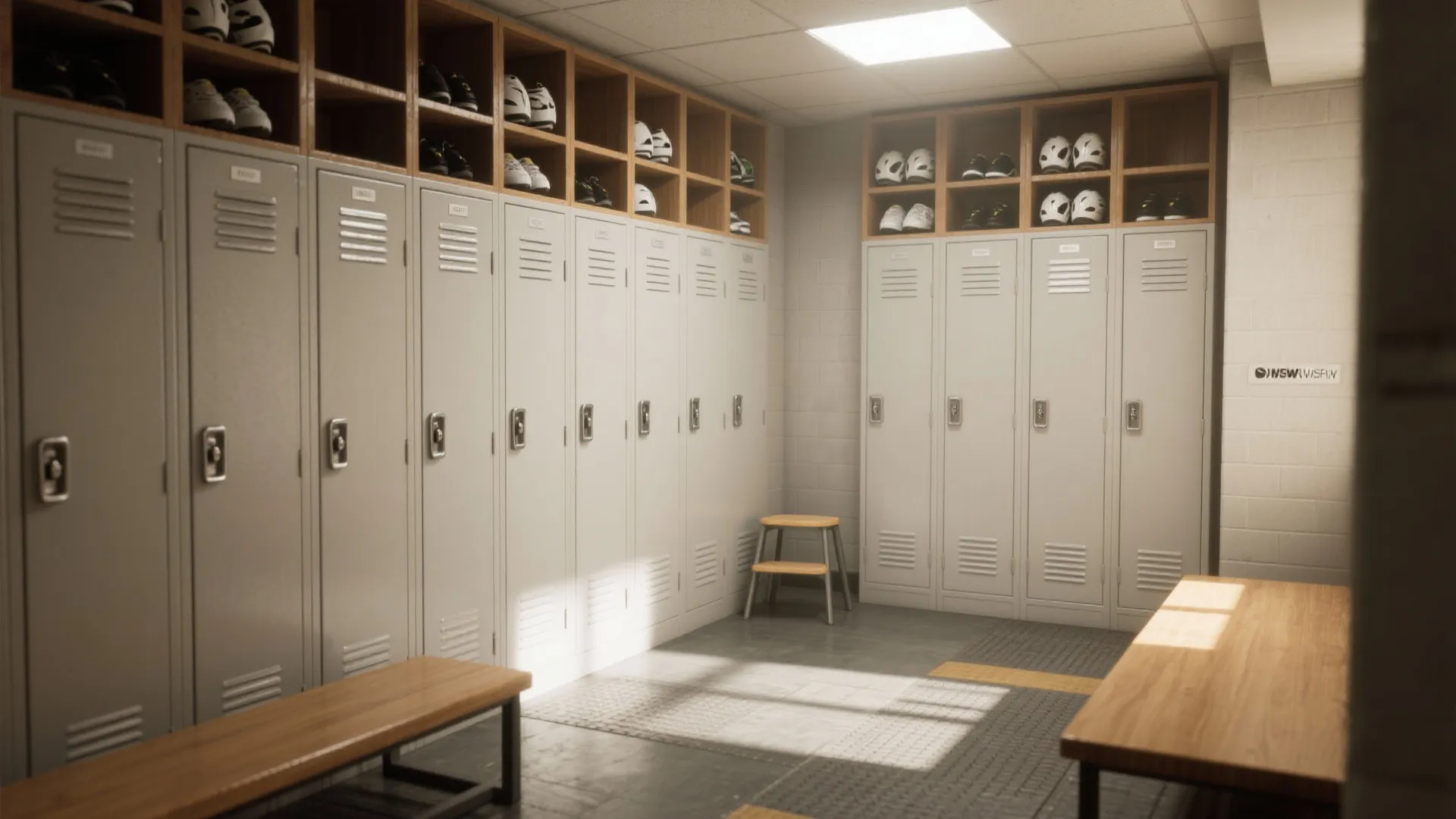 Tall Vertical Lockers with Overhead Cubbies
