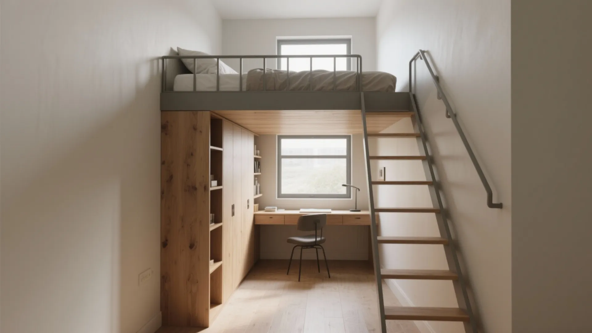 4. Go vertical: lofts, shelves, and ladders