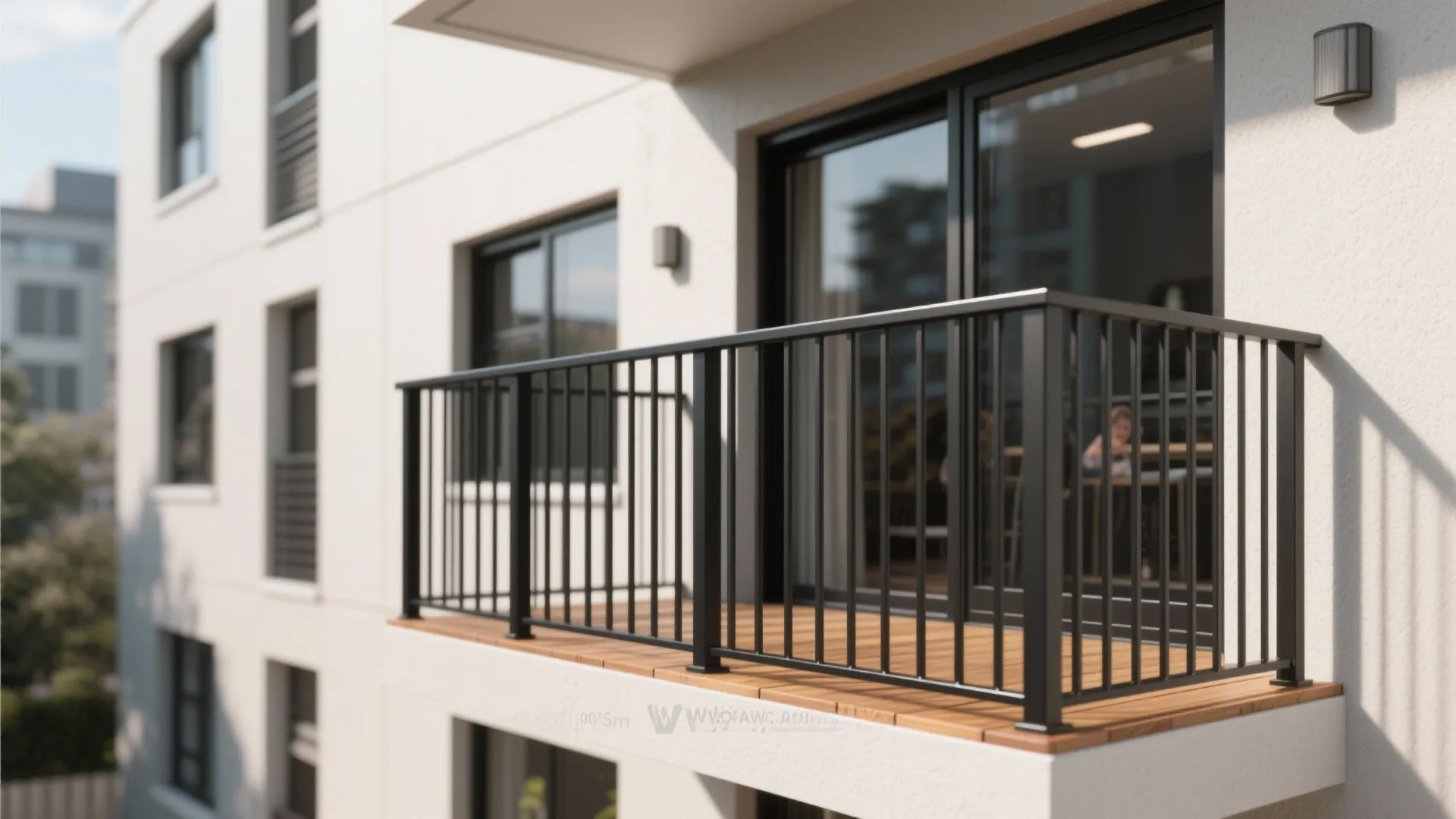 2) Slim Metal Rails with Vertical Pickets for Safety and Style