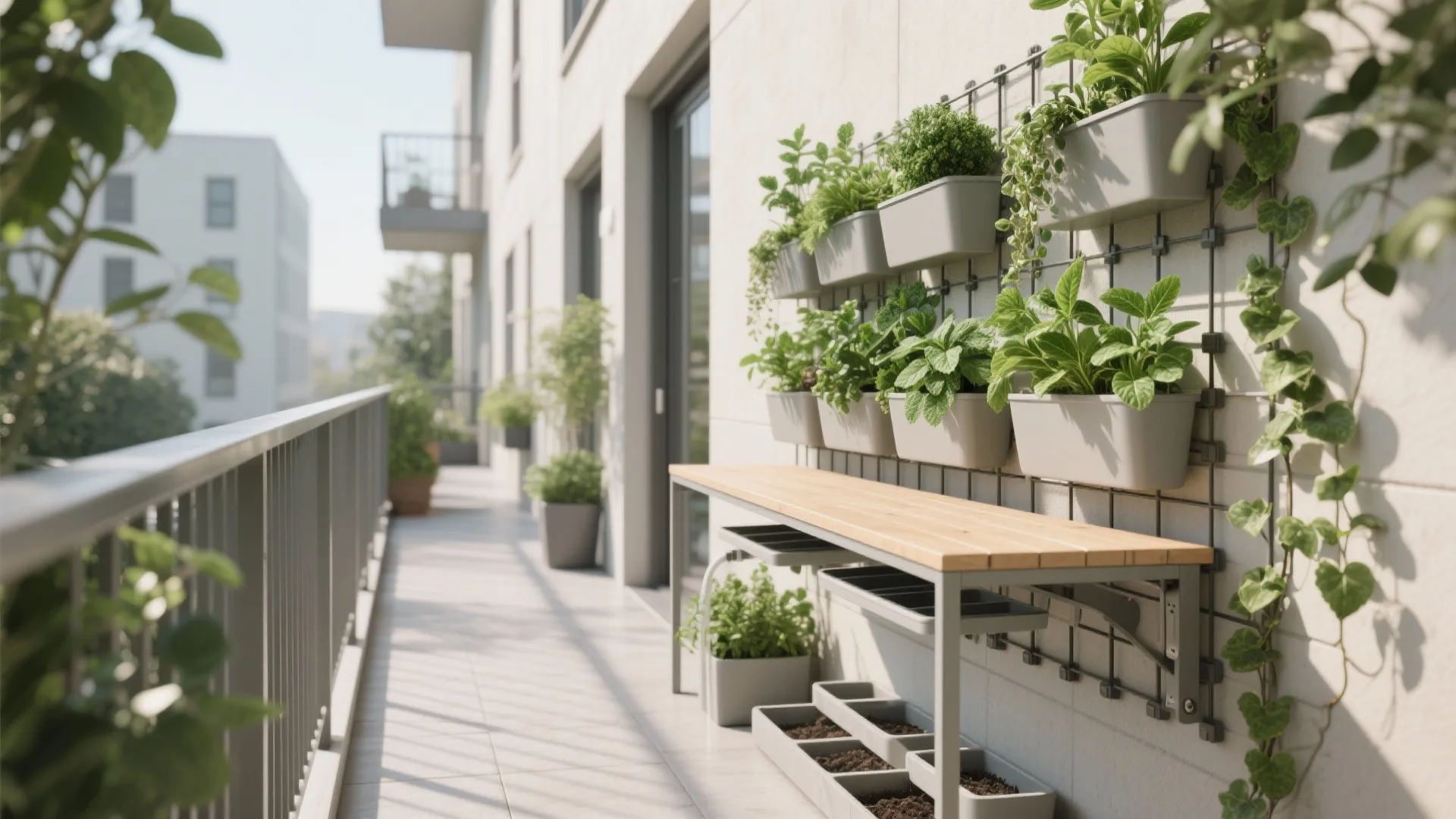 Vertical Garden Walls with Modular Planters