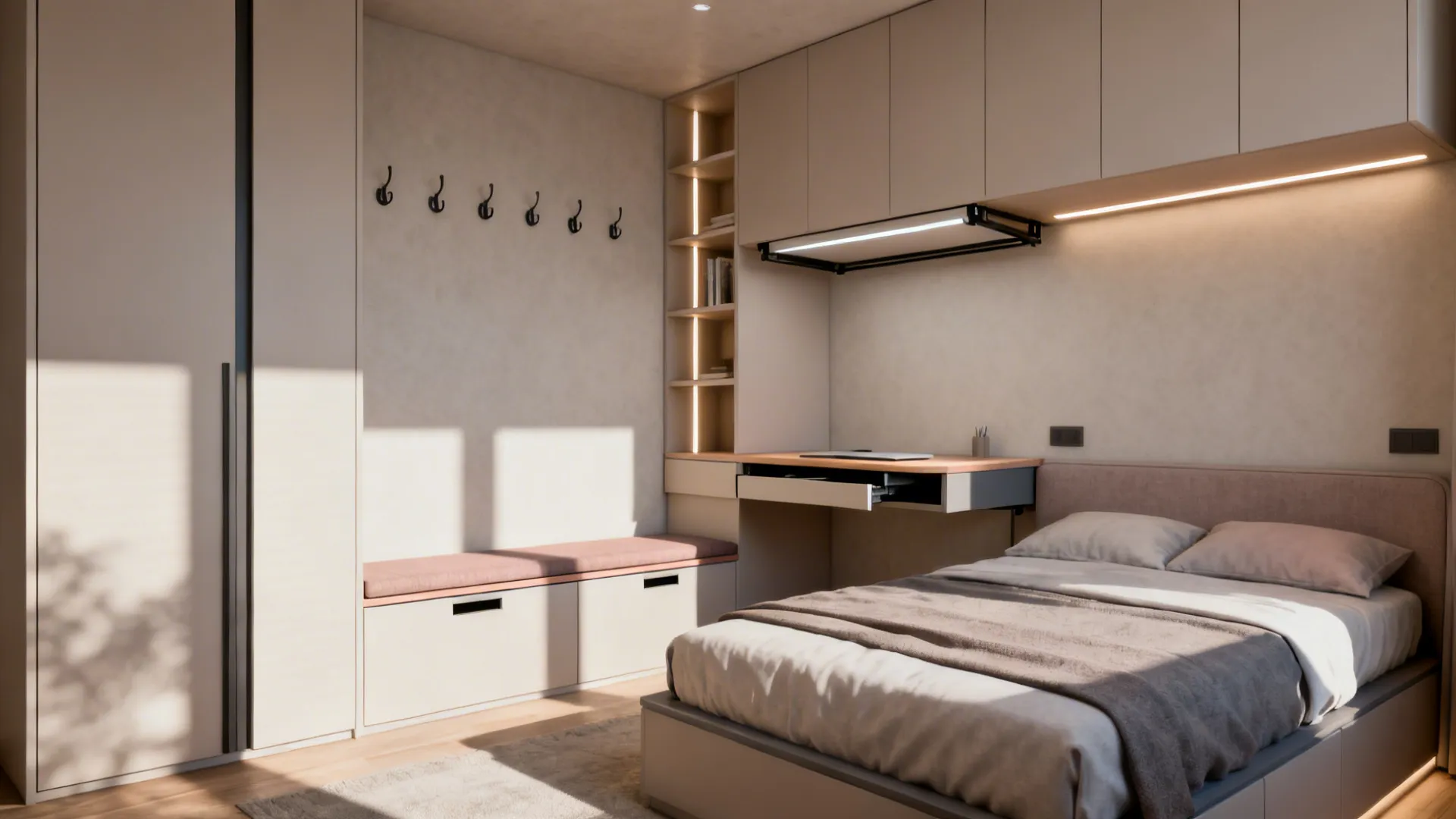 4. Maximize vertical and multifunction furniture