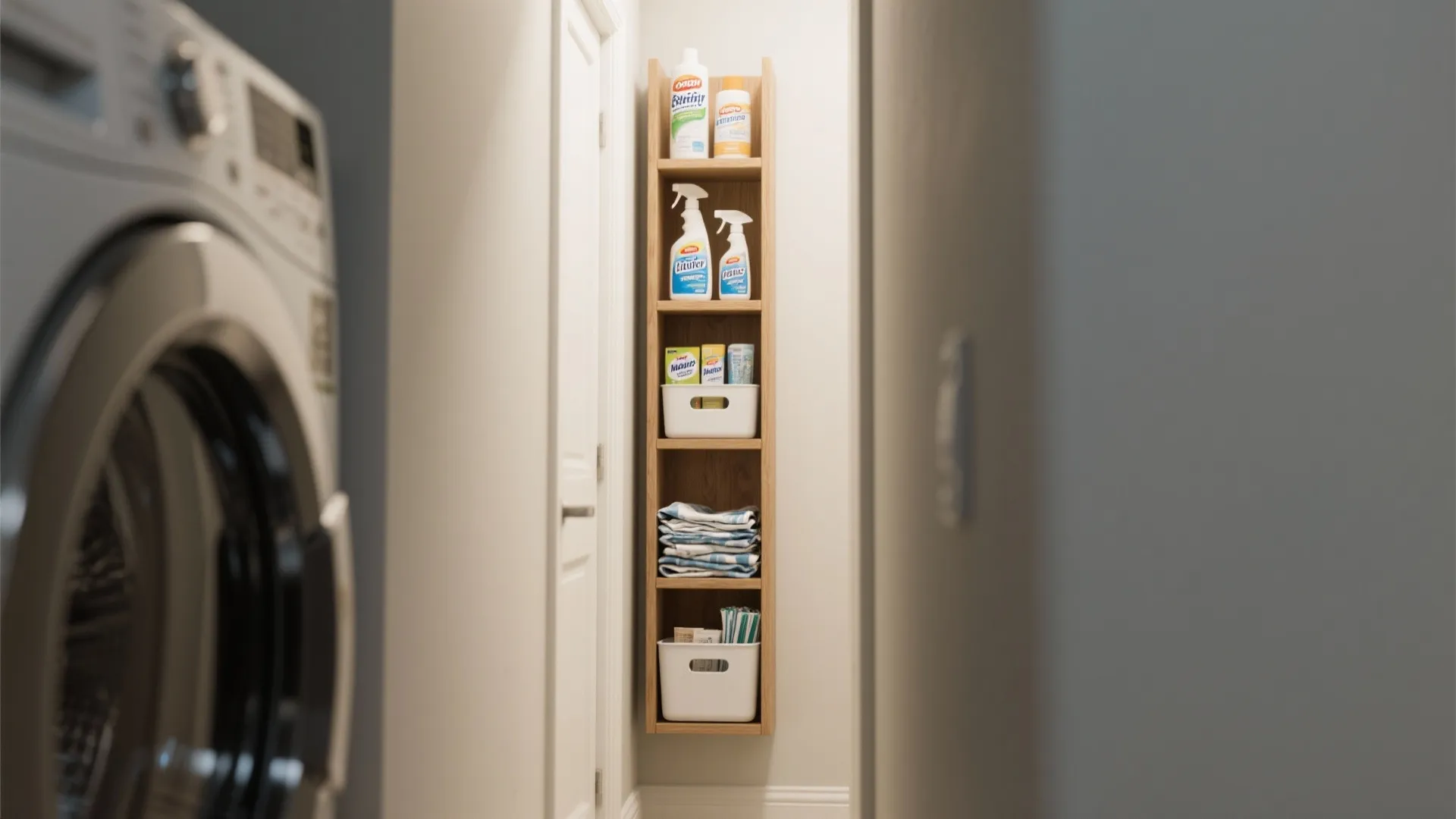 5. Vertical narrow shelves to maximize little nooks