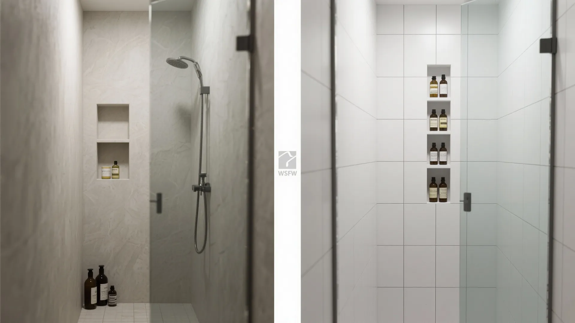 Minimalist Vertical Shower Niche