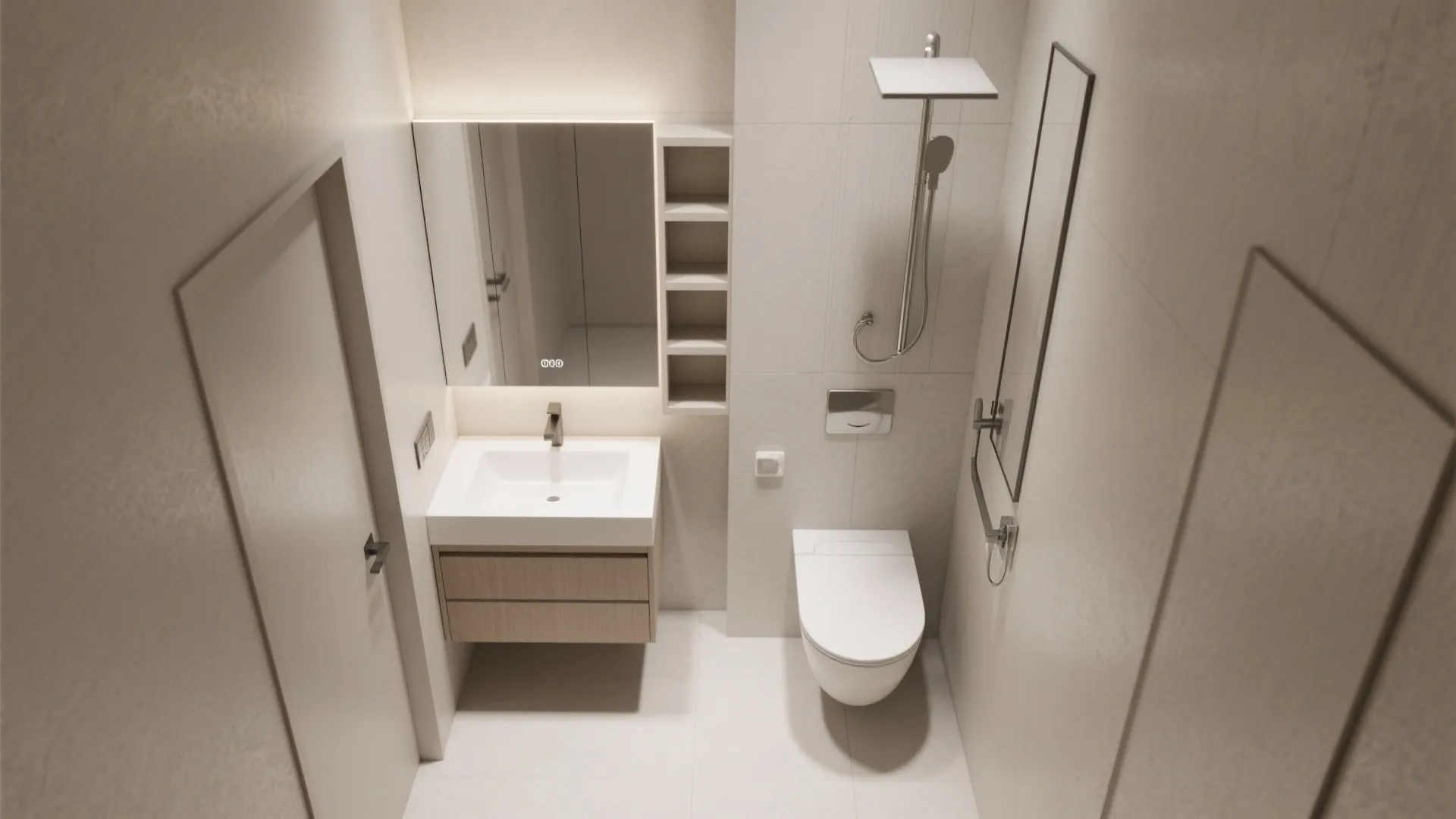 Vertical Stack Niche for Tall Bottles and Towels