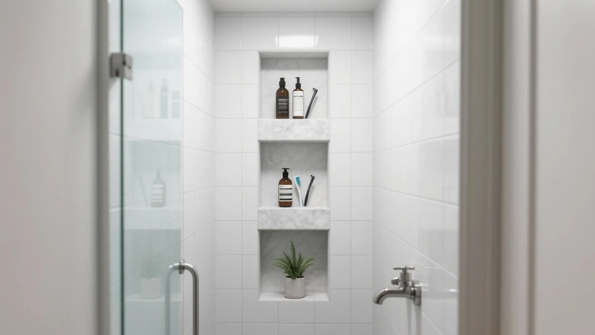 Vertical niche tower between studs