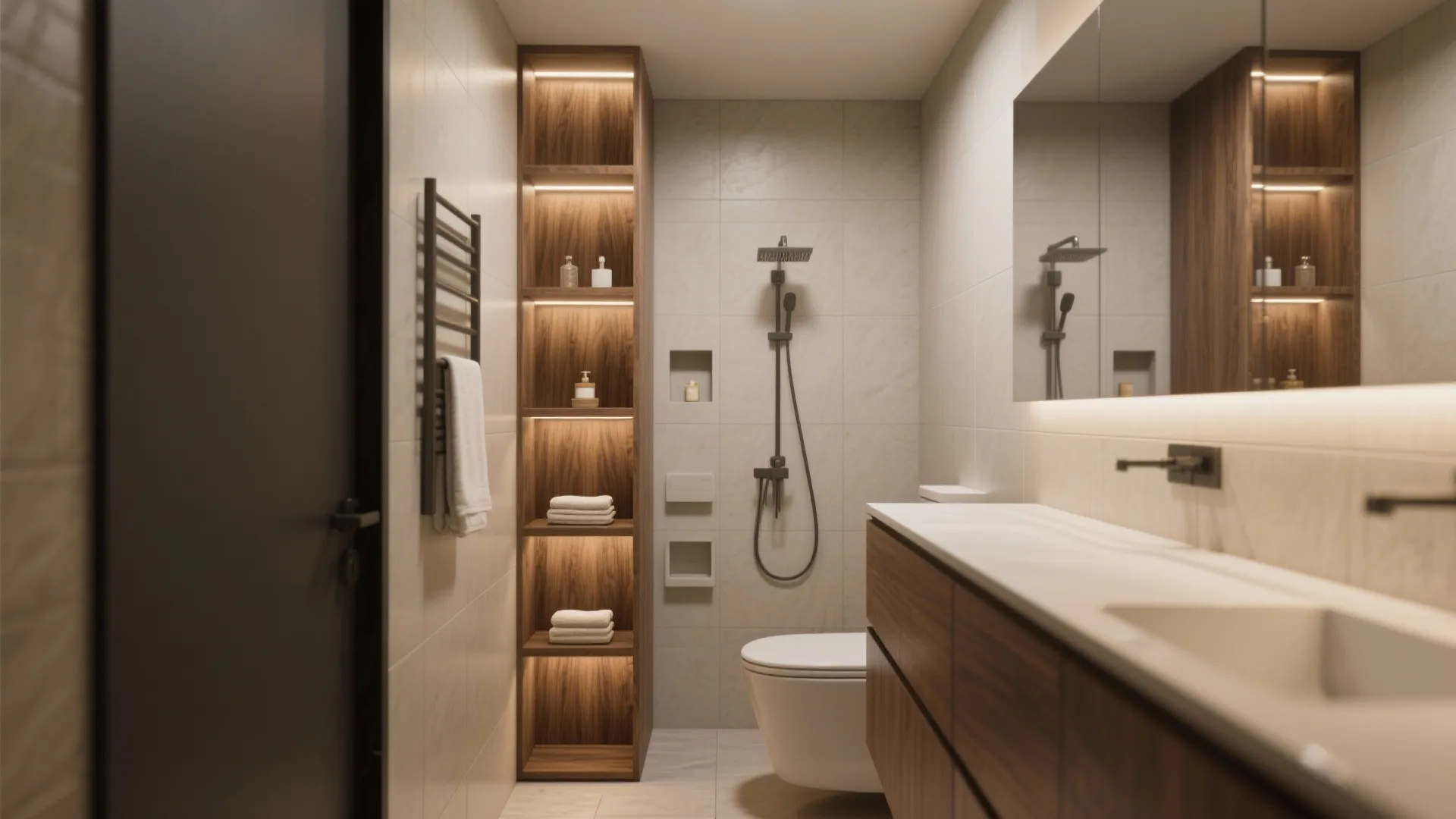 1. Use Vertical Storage and Built-in Niches