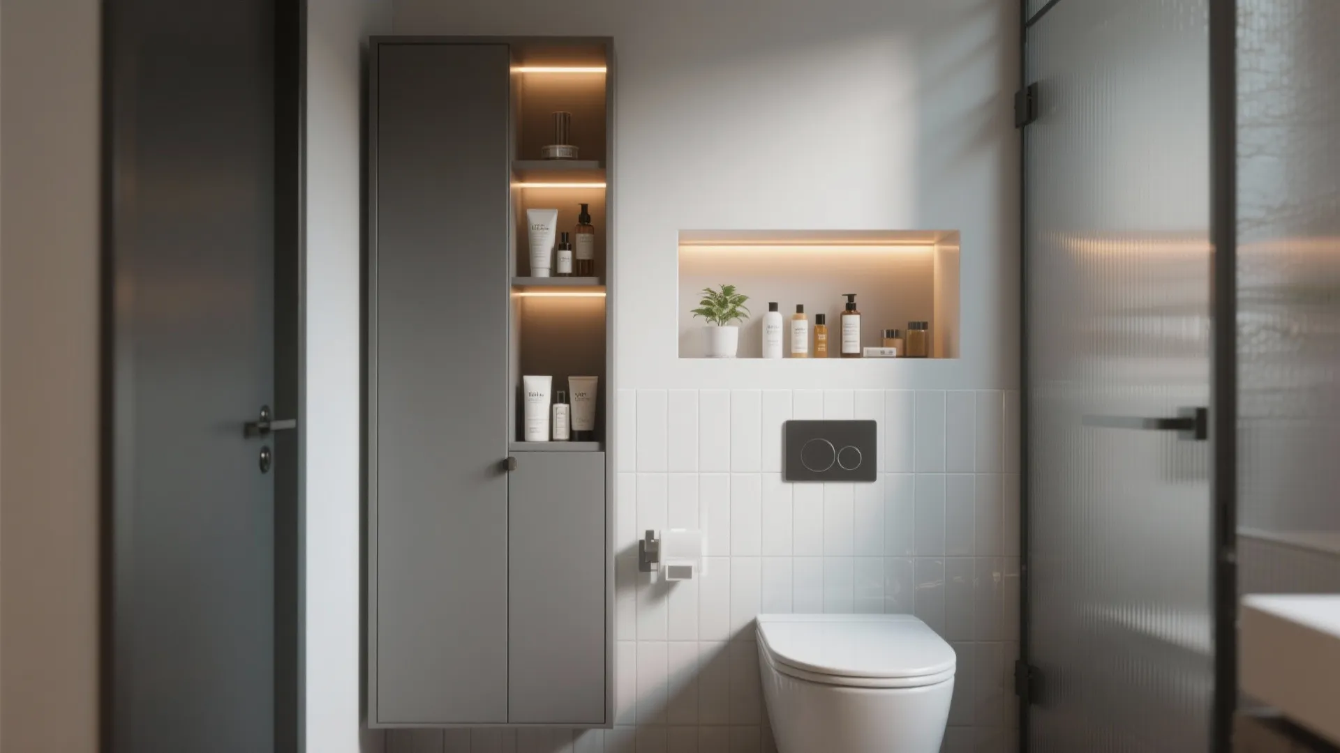 3. Use vertical storage and recessed niches