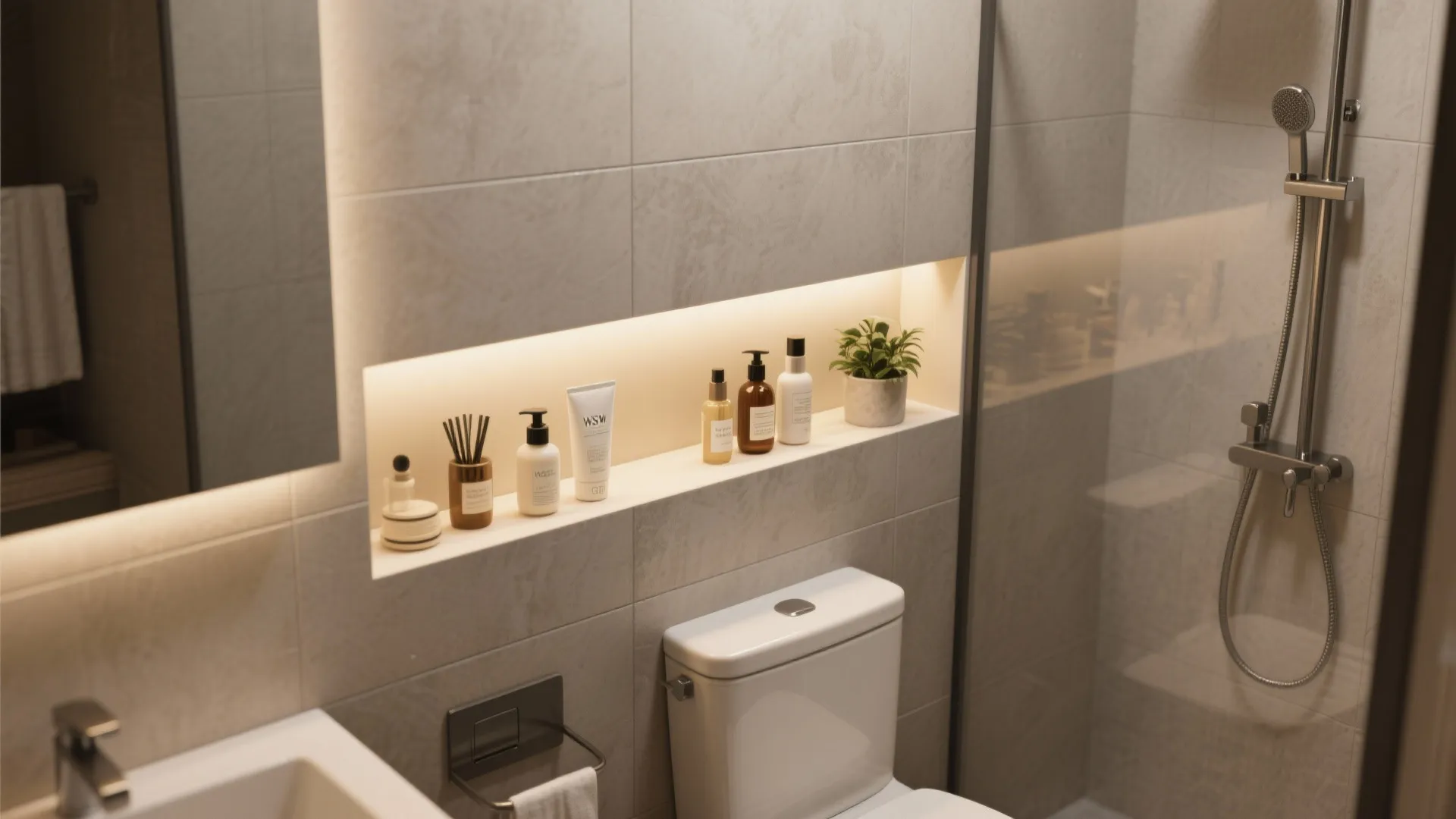 5. Vertical niches and recessed shelving