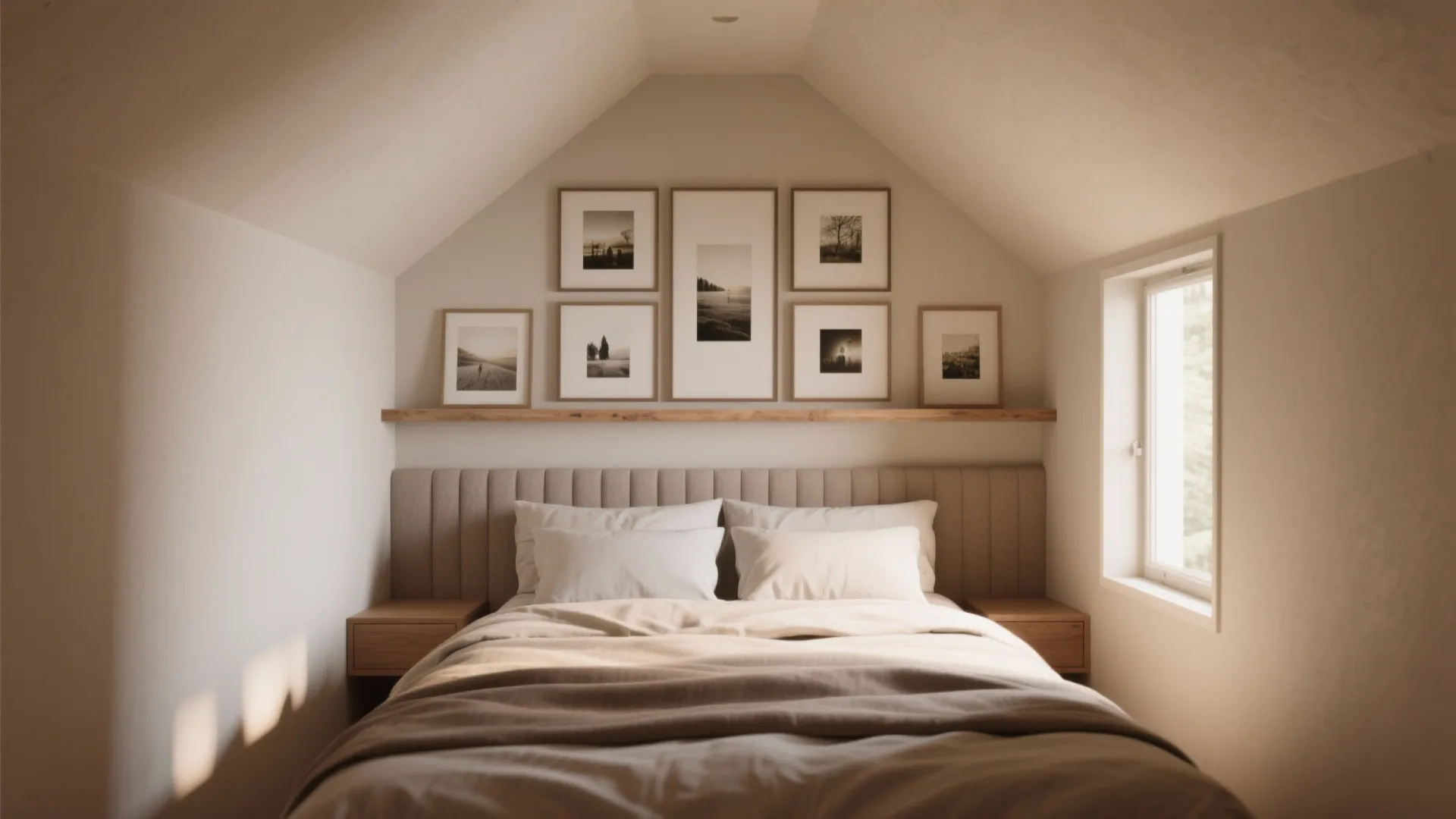 2. Bed Nooks with Vertical Photos for Height
