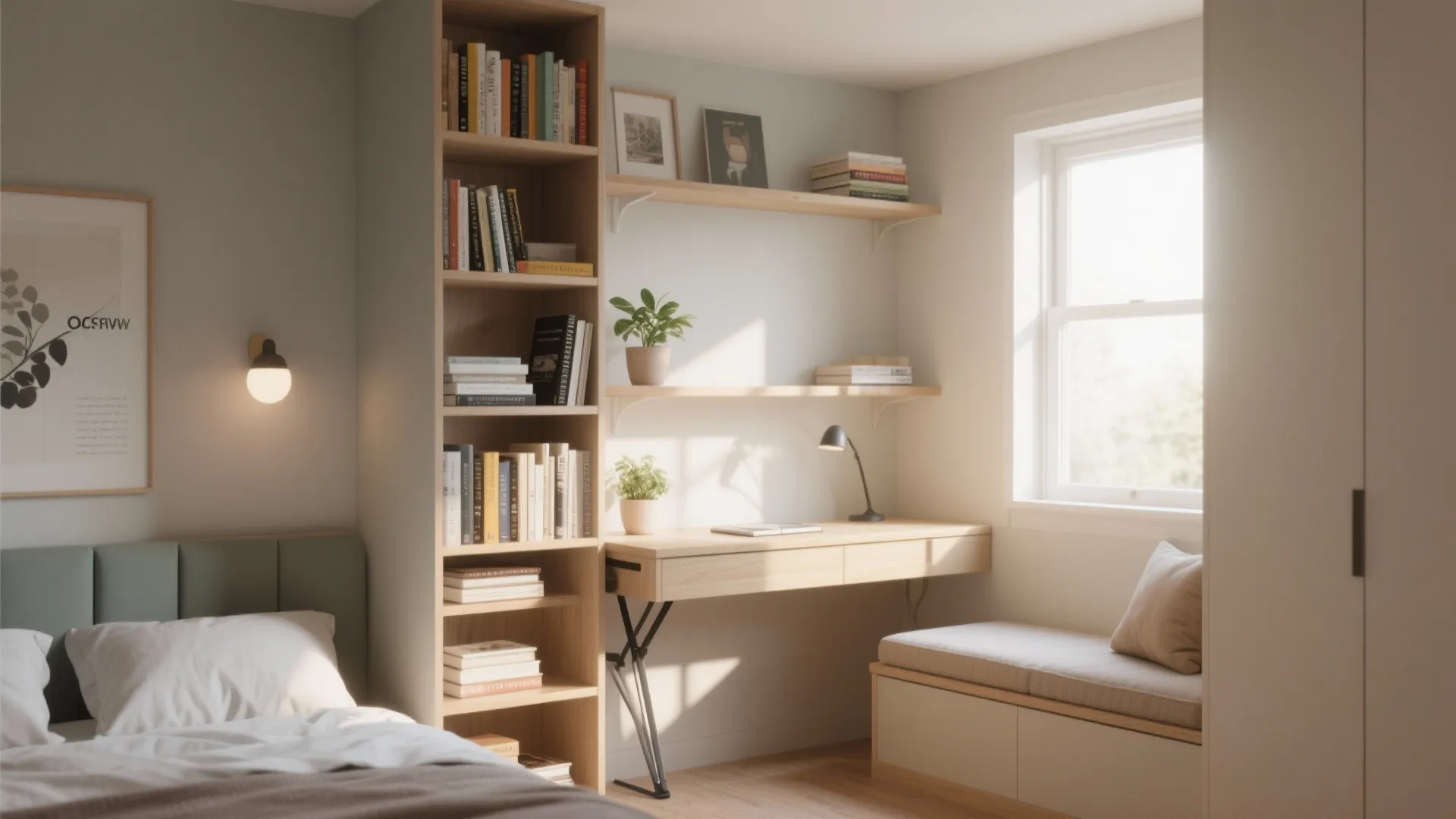 3. Carve out a vertical reading nook or mini-desk
