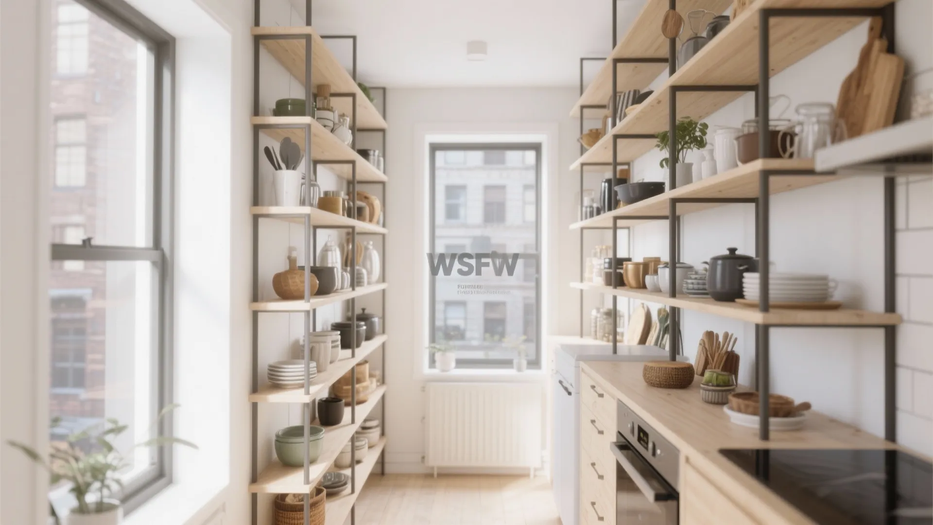 7. Vertical Storage with Open Shelving