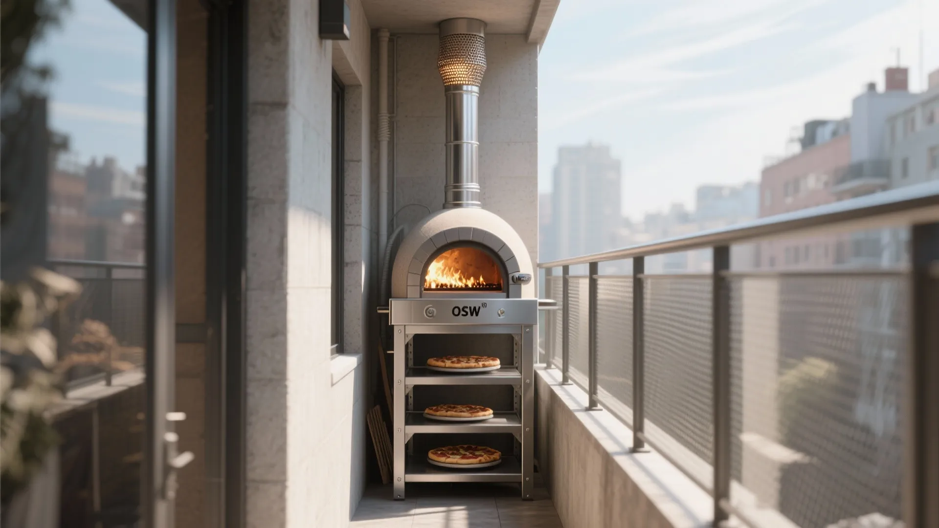 4. Vertical Pizza Oven Tower for Balconies