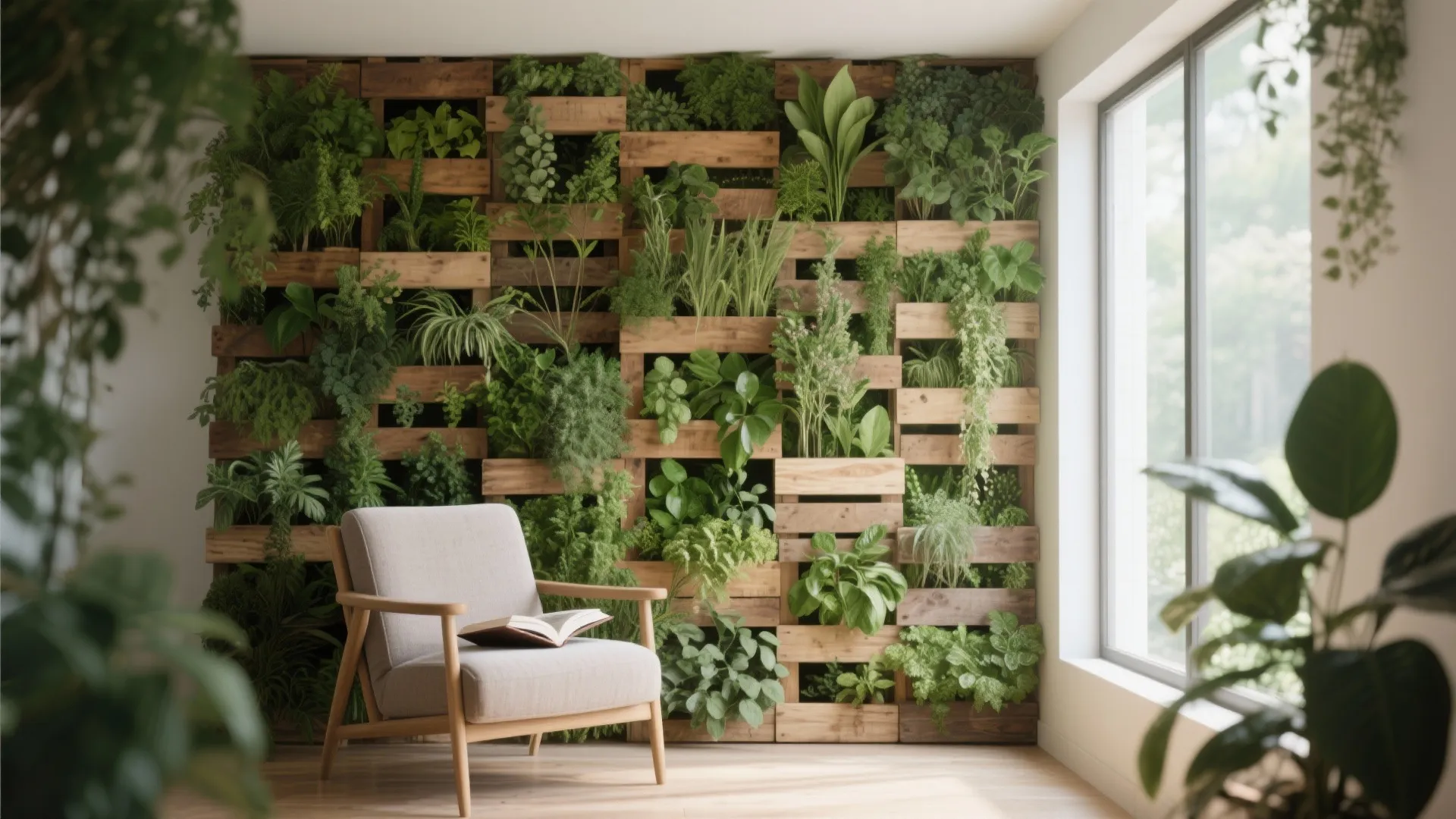 9. Vertical Pallet Garden Wall