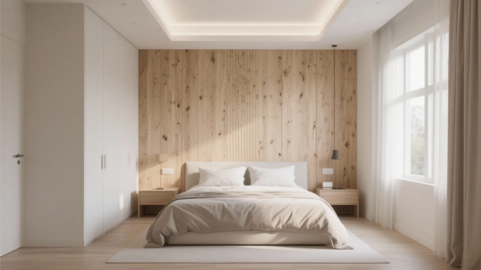 Accent wall with vertical panels