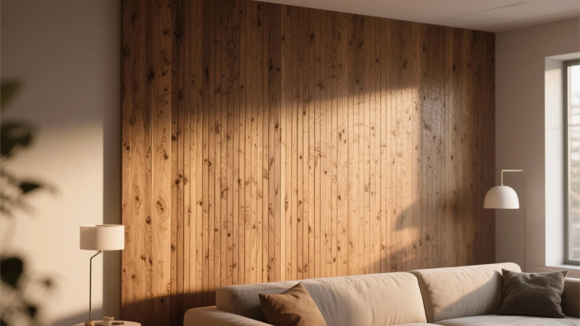 Accent wall with vertical paneling