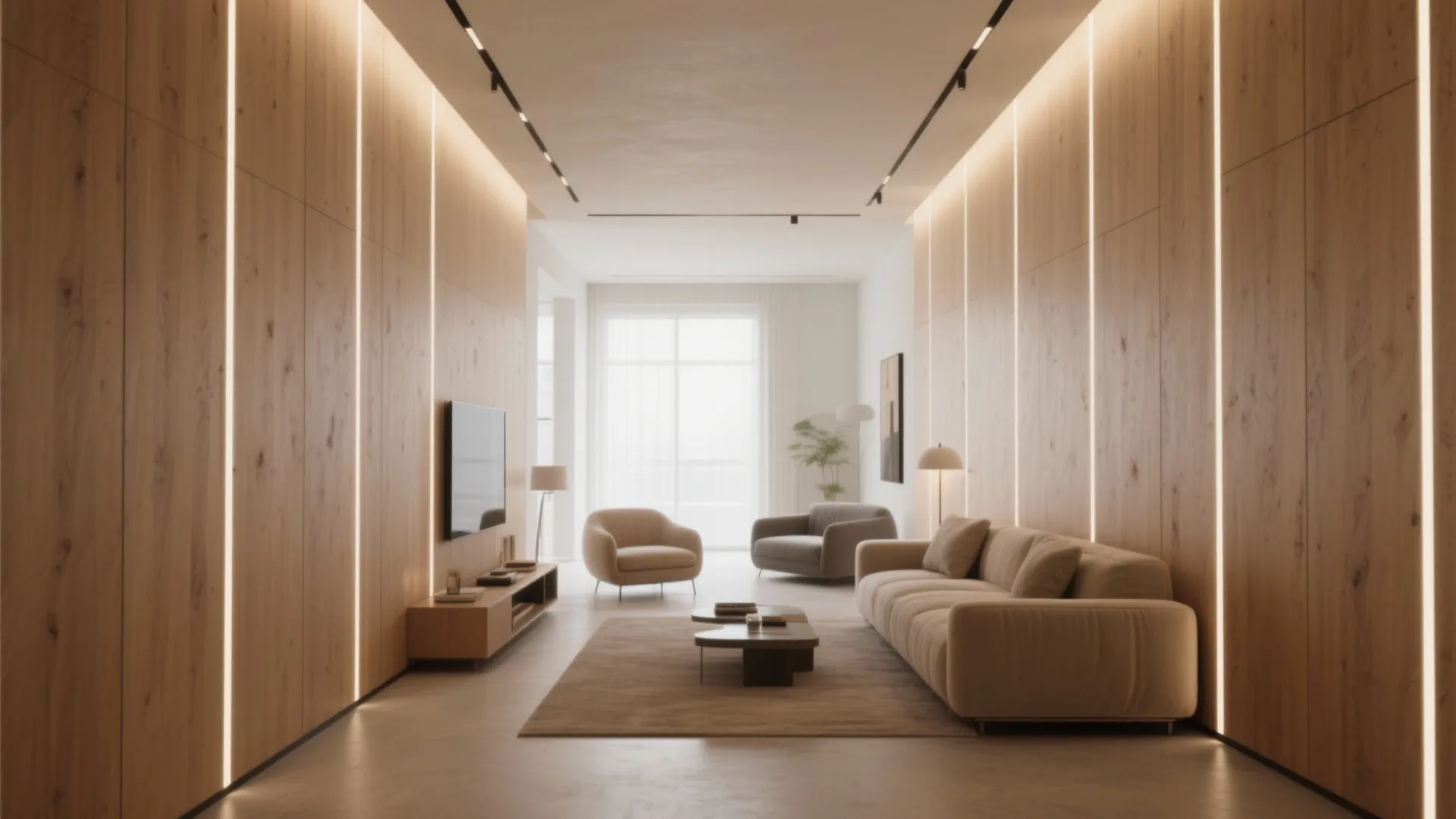 3. Vertical floor-to-ceiling panels to visually raise the ceiling