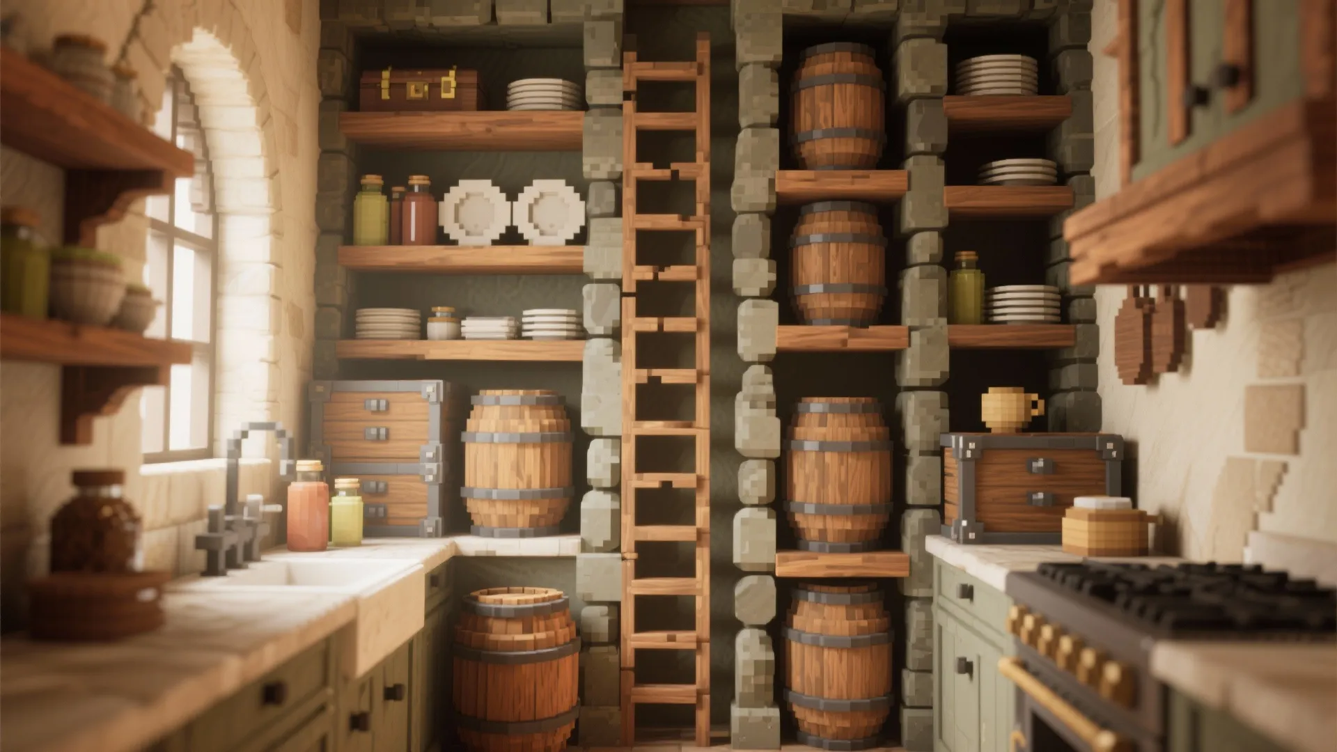 3. Vertical pantry and shelving