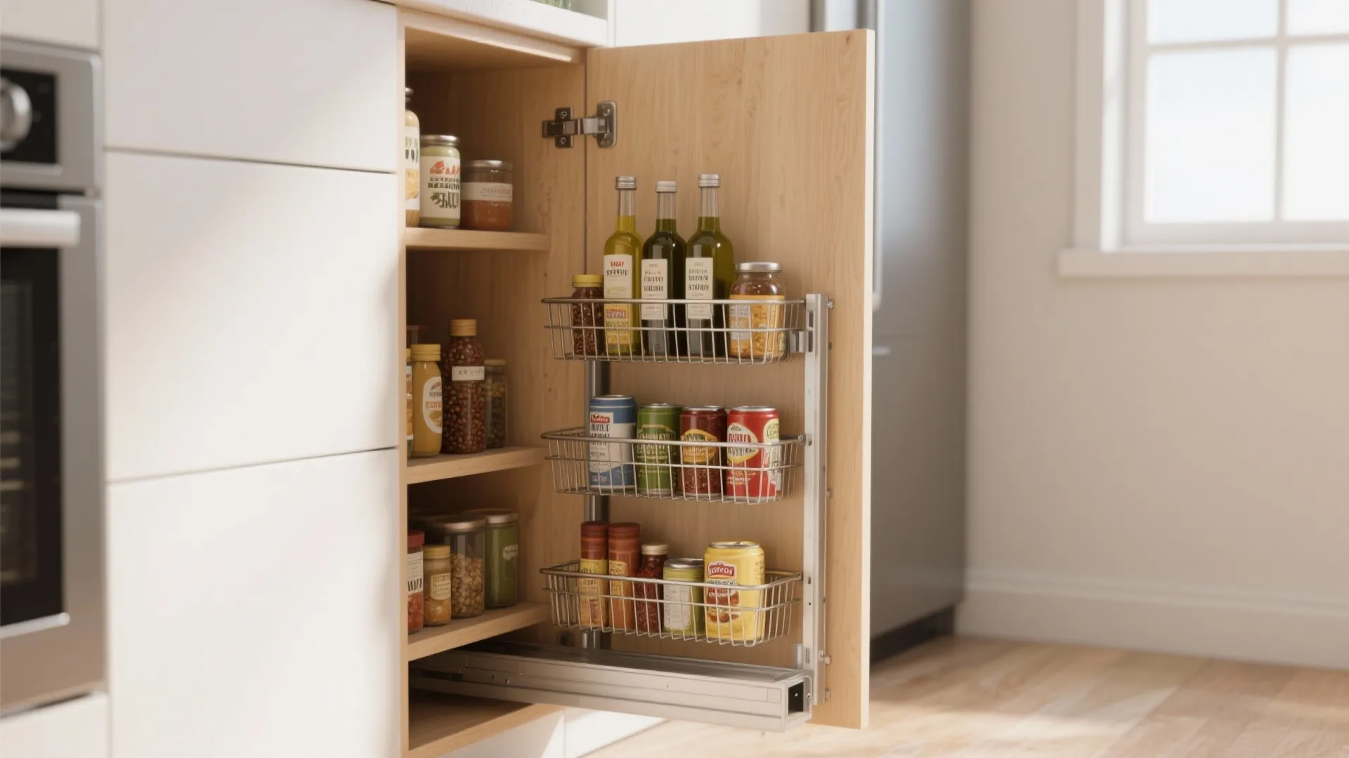 1. Vertical pull-out pantry