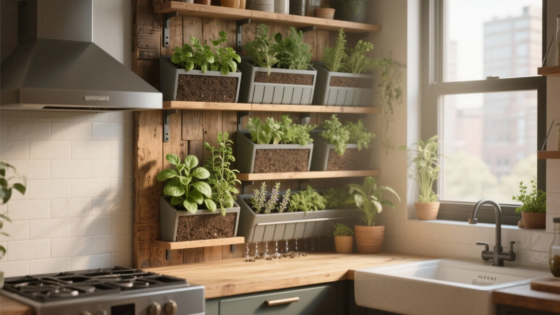 1. Vertical wall planter — go up, not out