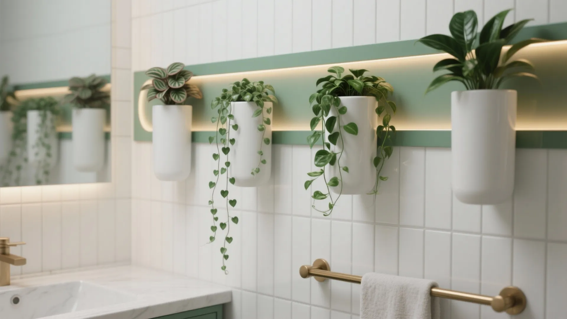3) Vertical wall planters to lift the eye