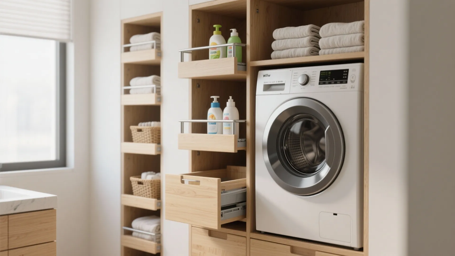 1. Vertical Stack with Pull-Out Shelves