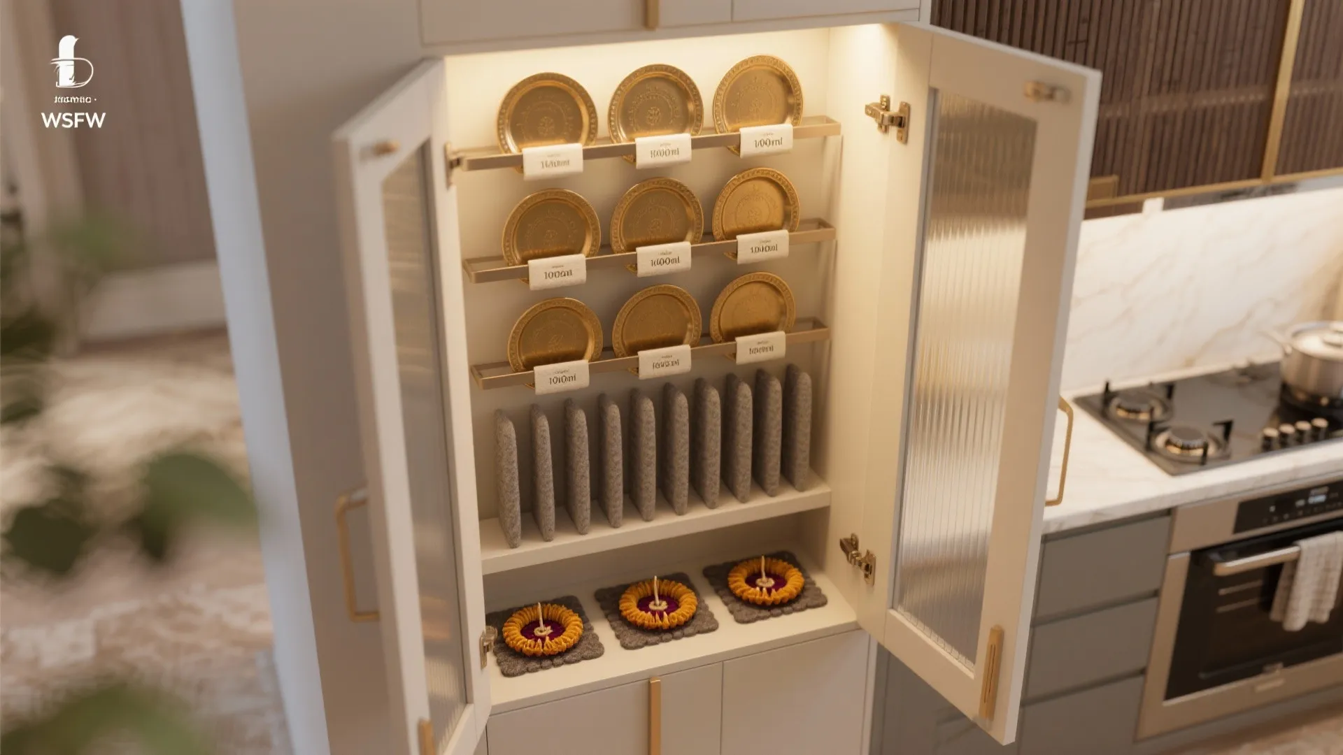 Smart Storage: Vertical Racks and Hidden Trivets