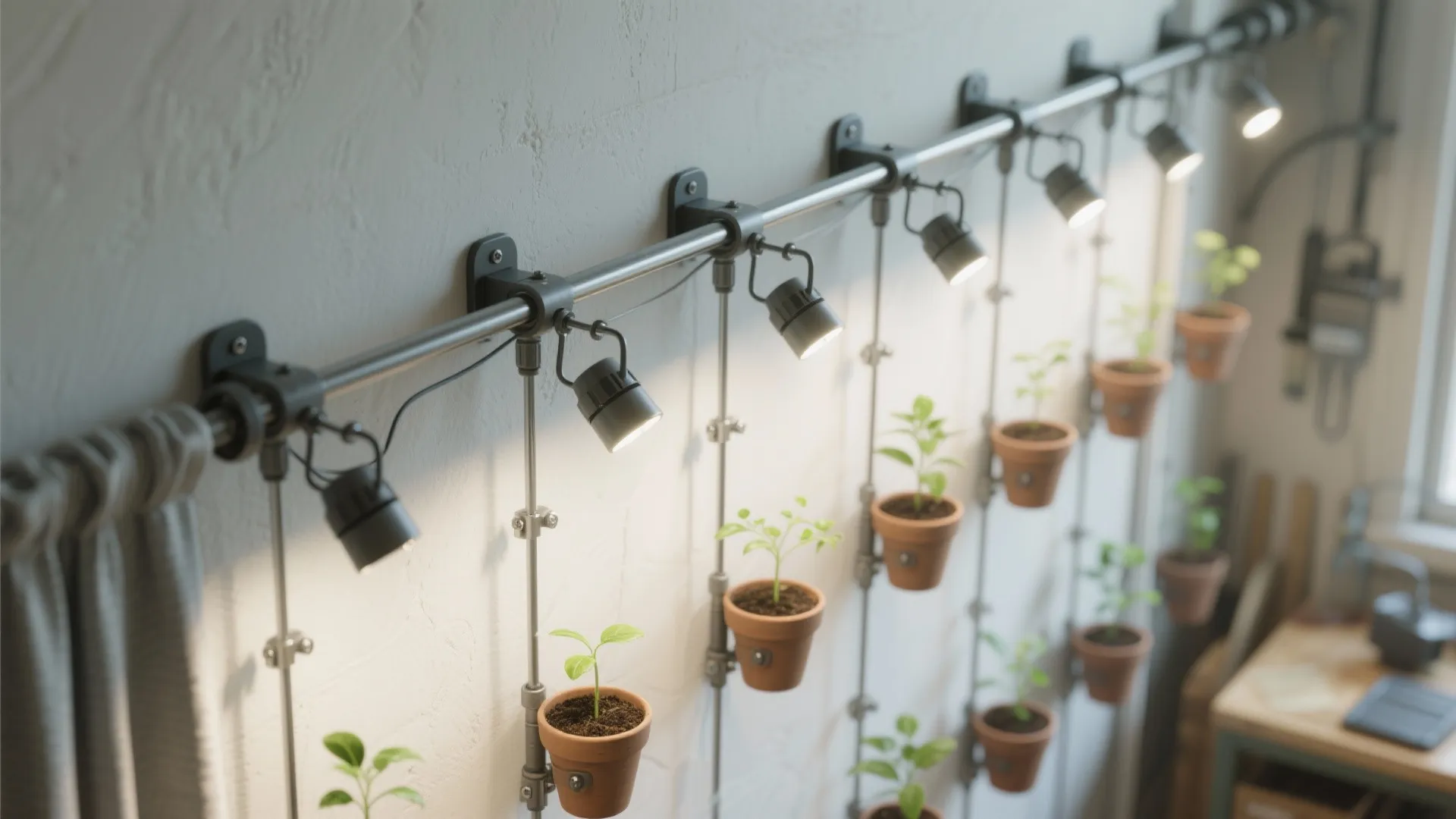 4. Vertical Rail with Adjustable Spotlights