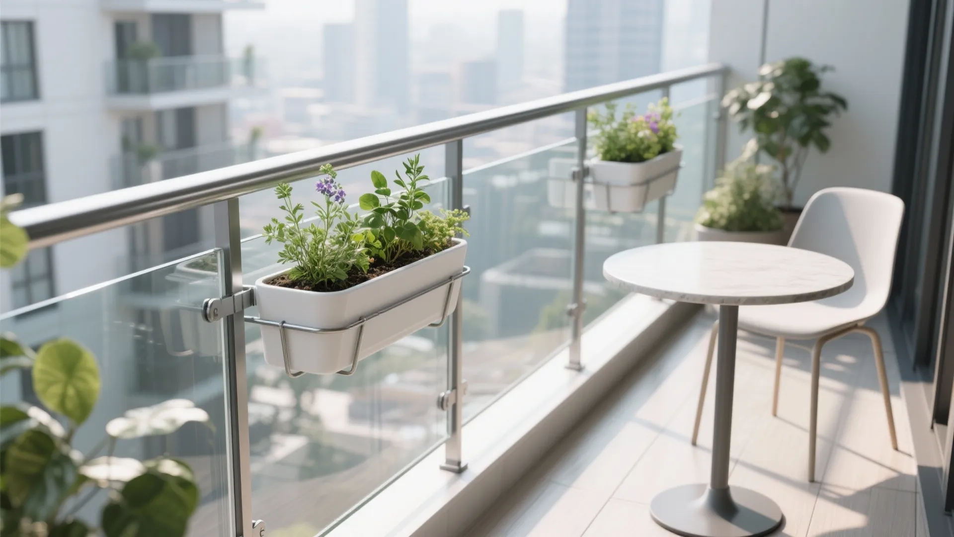 Vertical Rail Planters That Keep Floors Clear