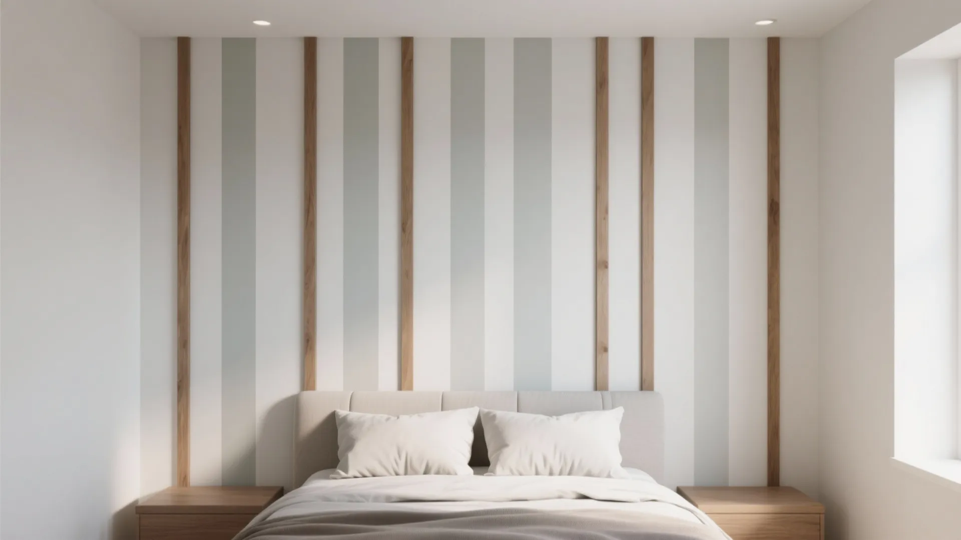 Statement Headboard Wall with Vertical Rhythm