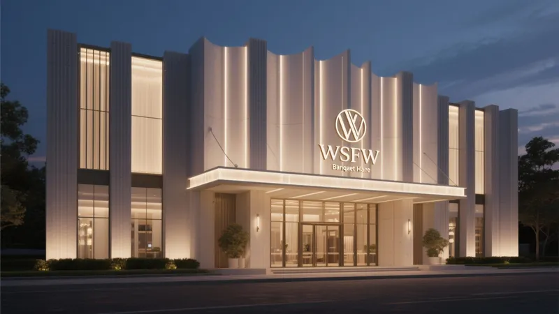 Luxury Banquet Hall Entrance Design with Dramatic Lighting