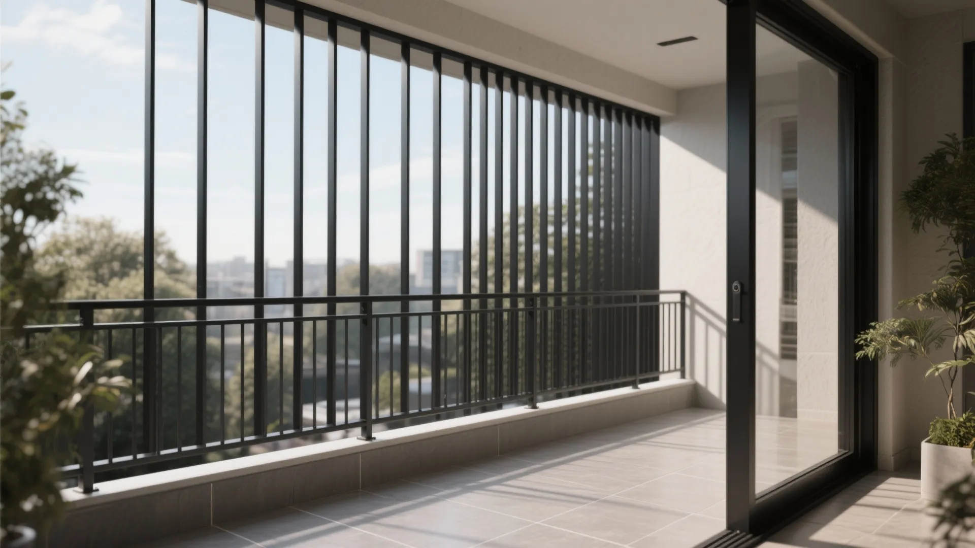 Minimalist Vertical Rib Steel Grill