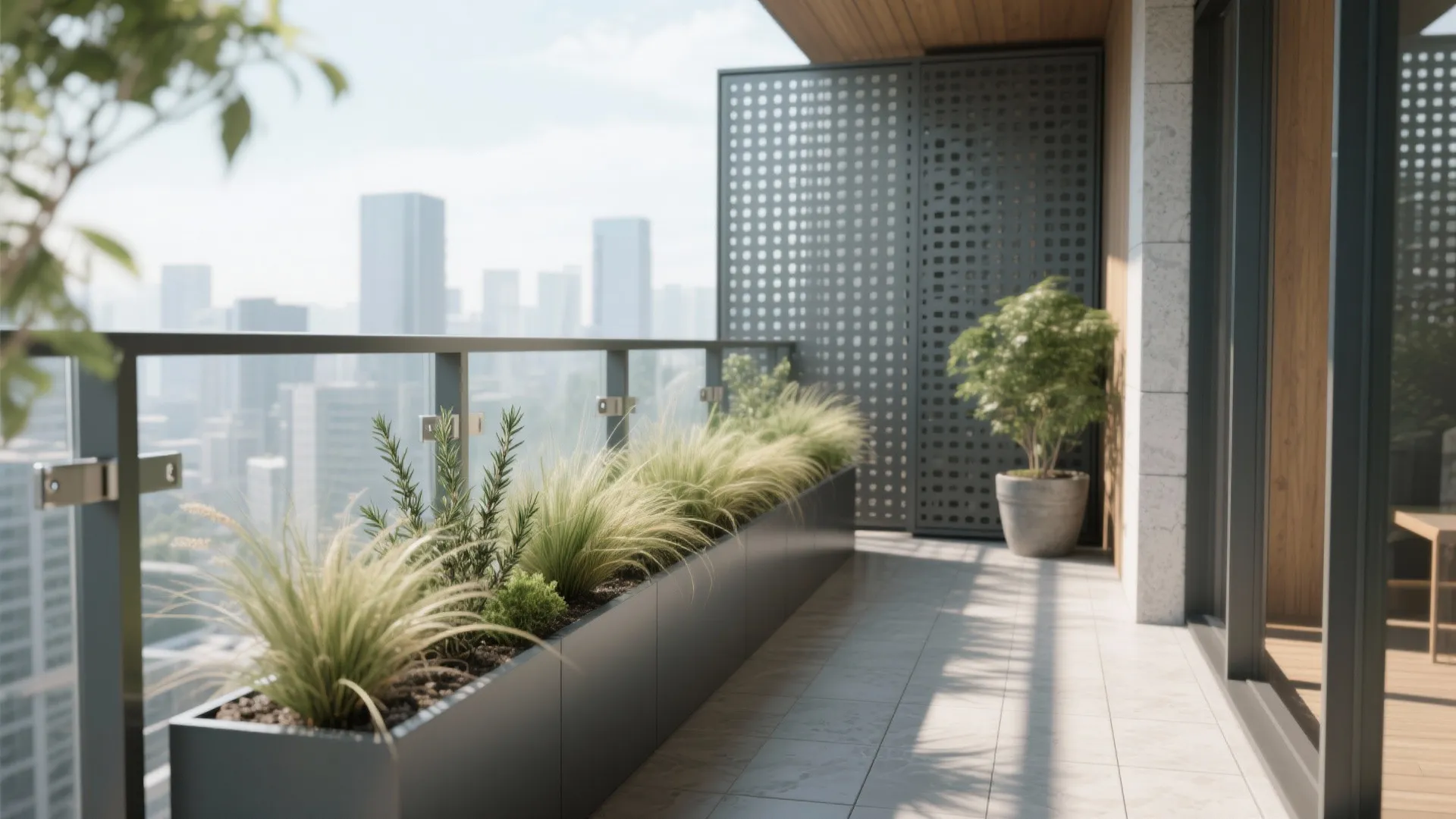 Vertical garden and perforated screen combo