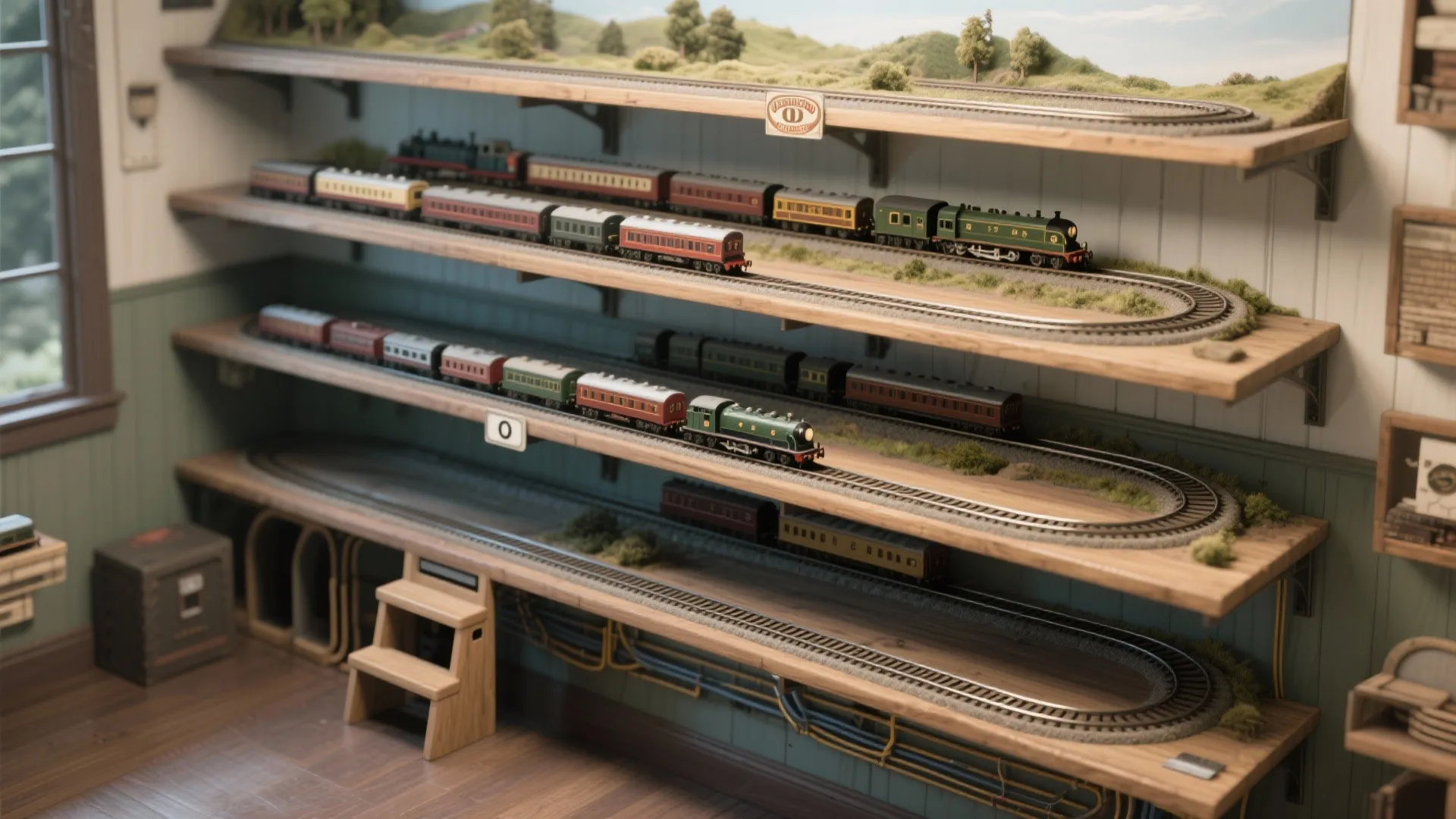 2. Vertical, multi-level shelf loops