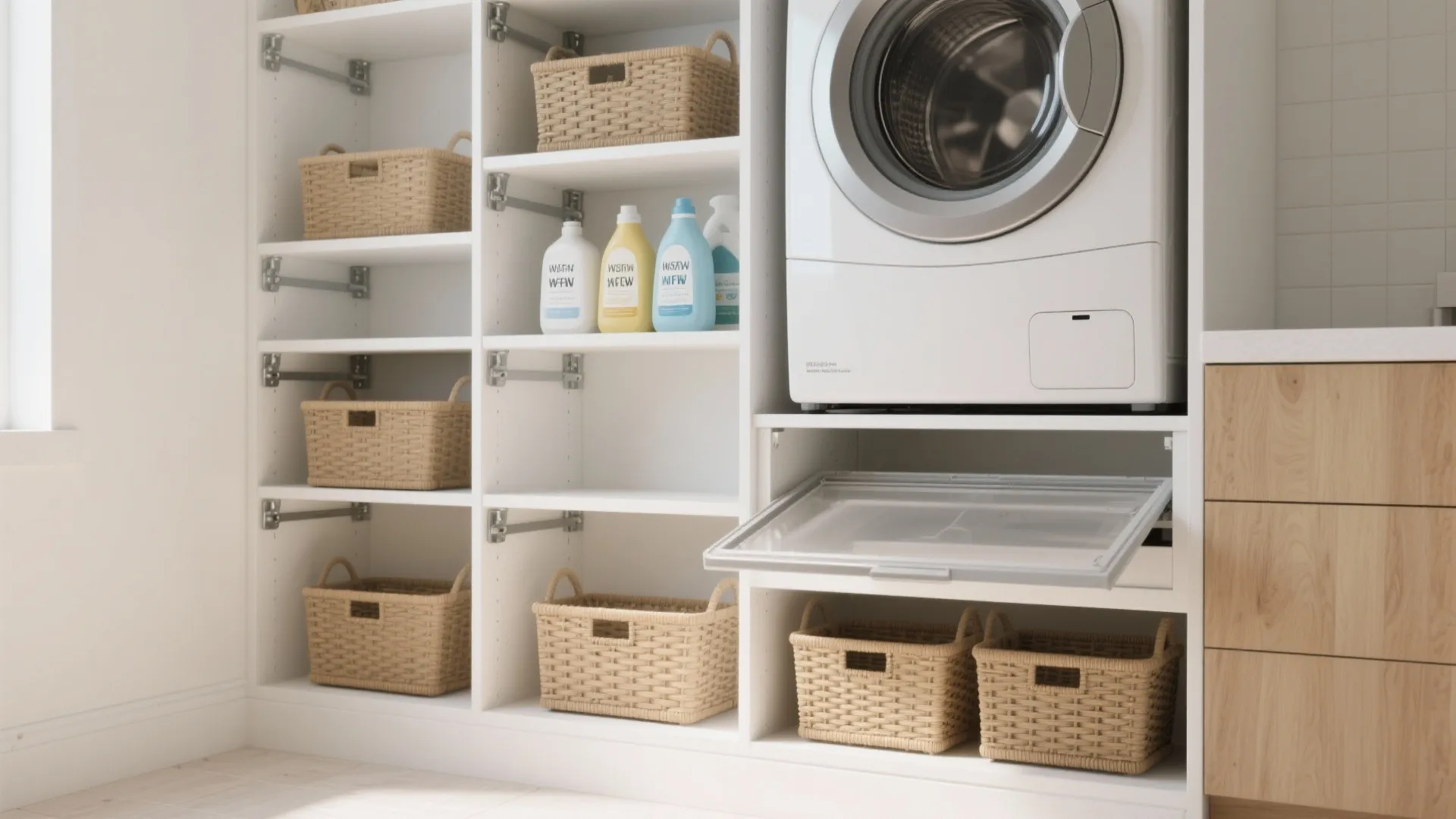 1. Vertical shelving with a pull-out step