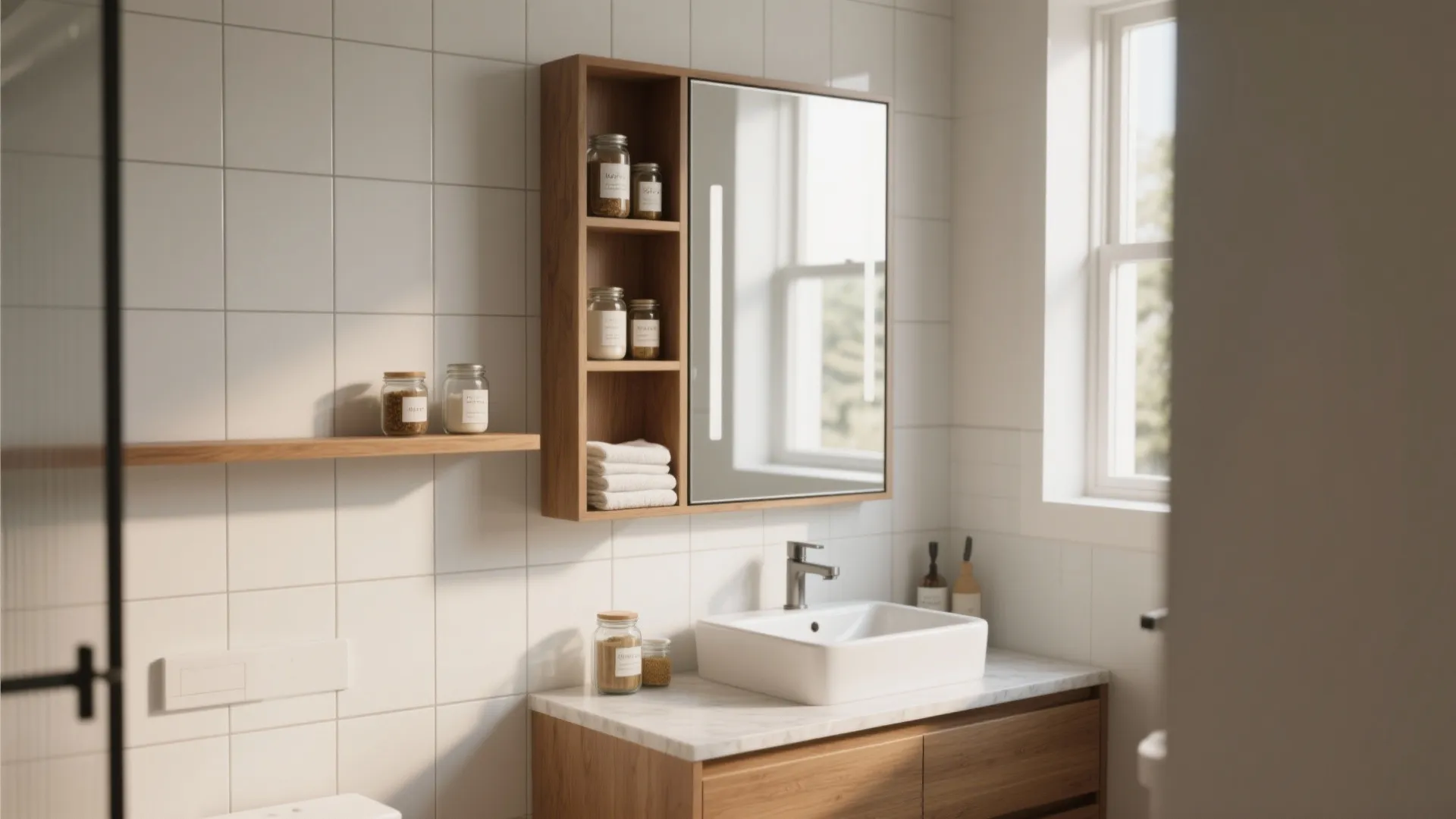 2. Use vertical accents to free counter space