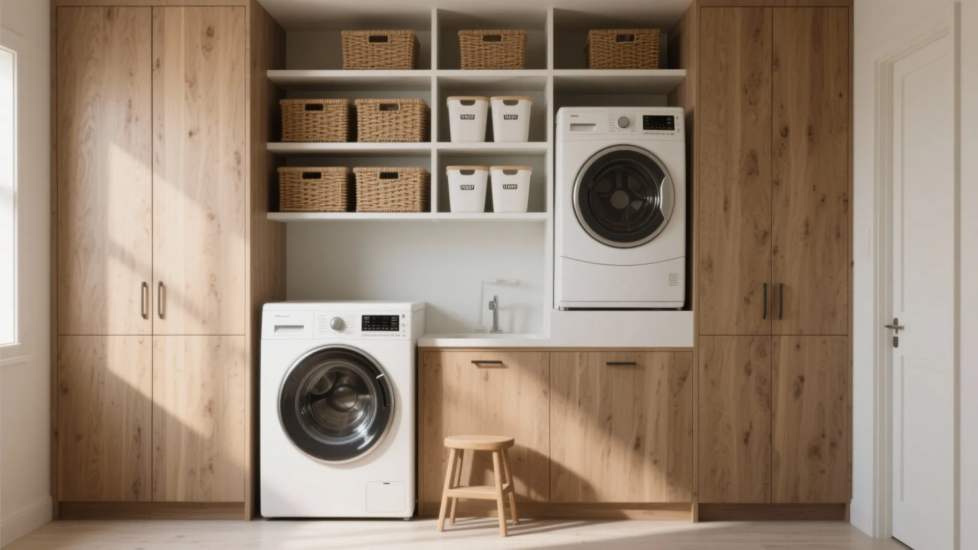 1. Go vertical with open shelving and cabinets