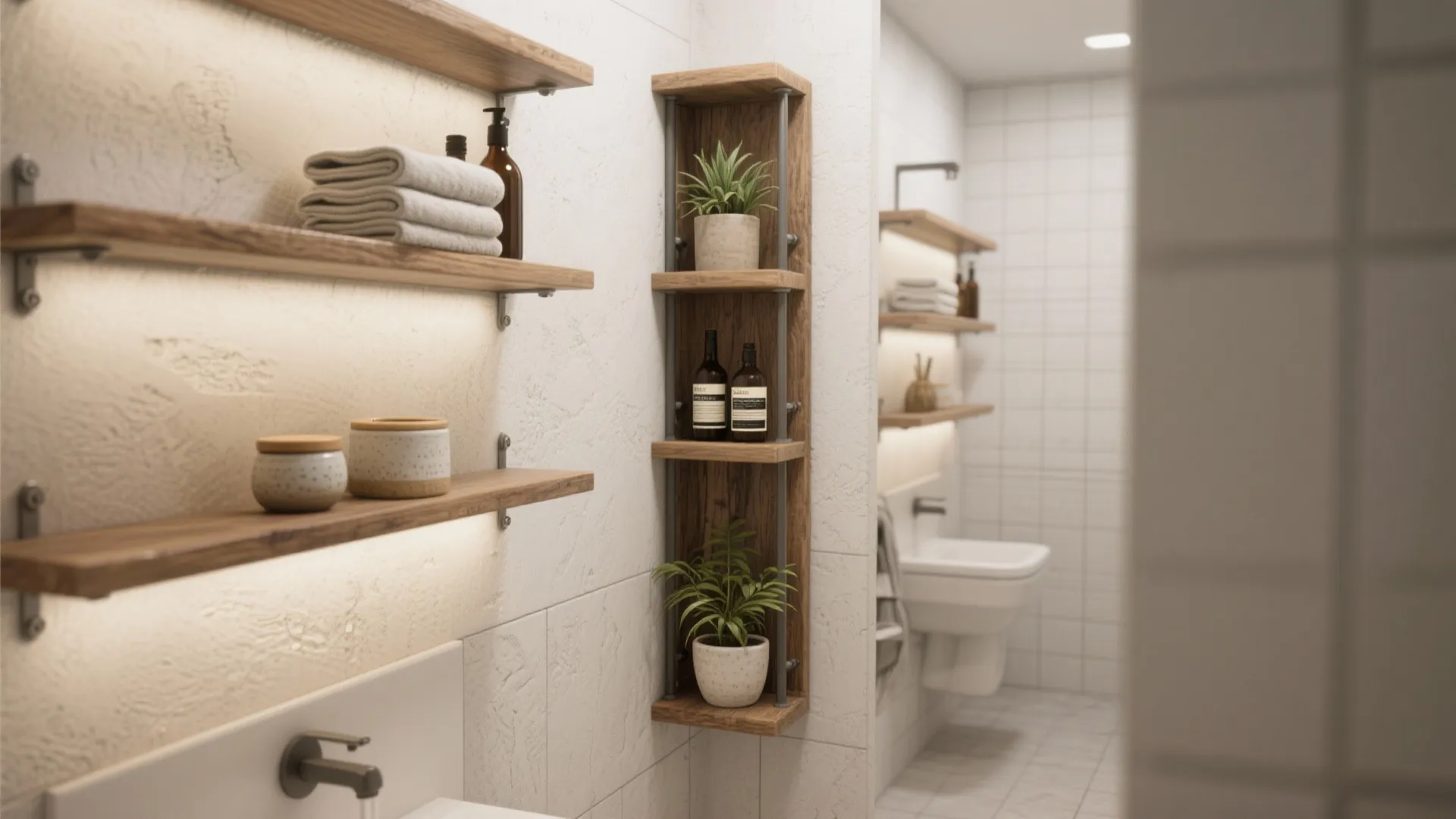2. Vertical Floating Shelves