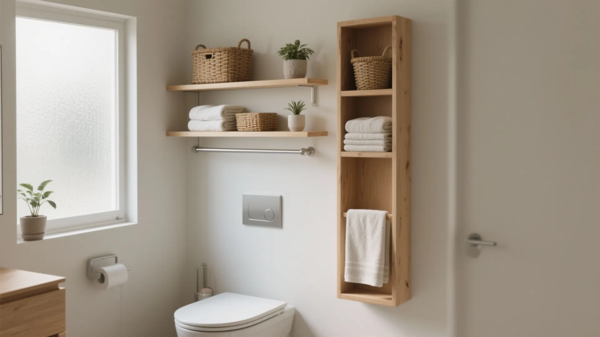 1. Go vertical with open shelving and hanging rails