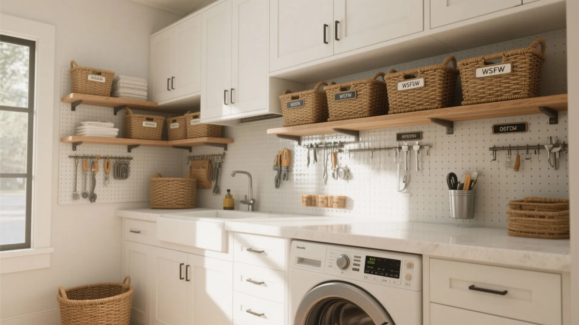 3. Use every vertical inch with open shelves and cabinets