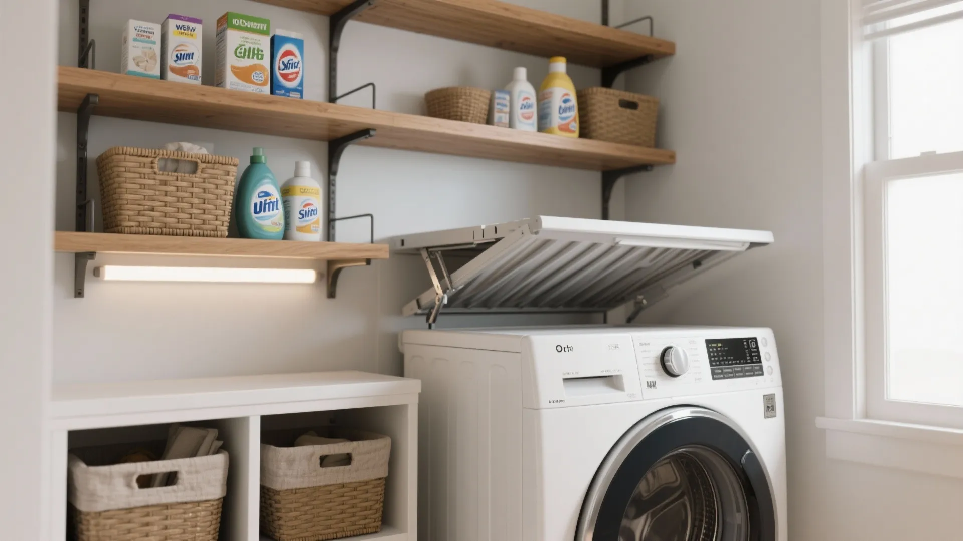 1. Vertical shelving above the stack
