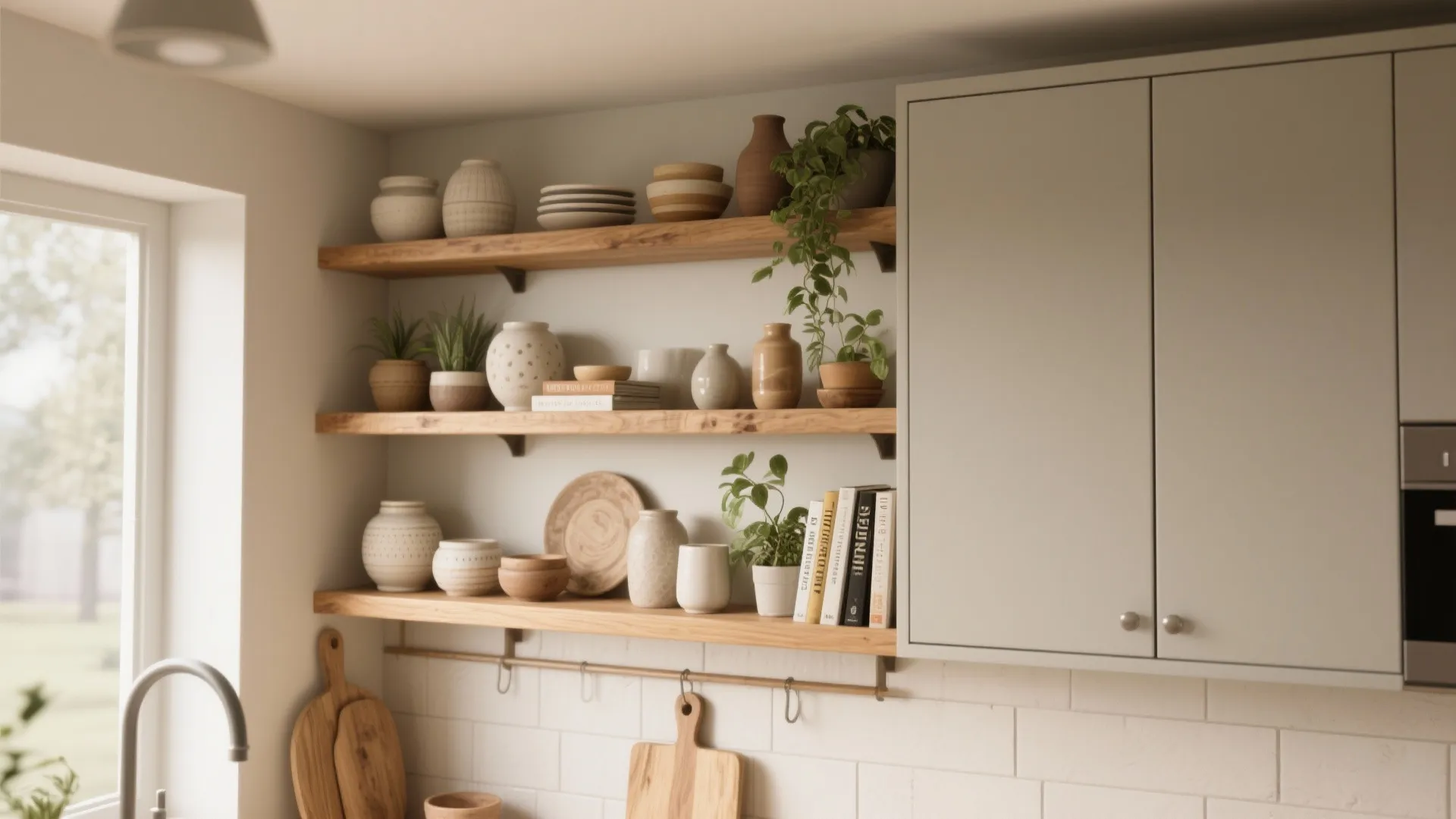 Tip 1: Embrace vertical storage with open shelving