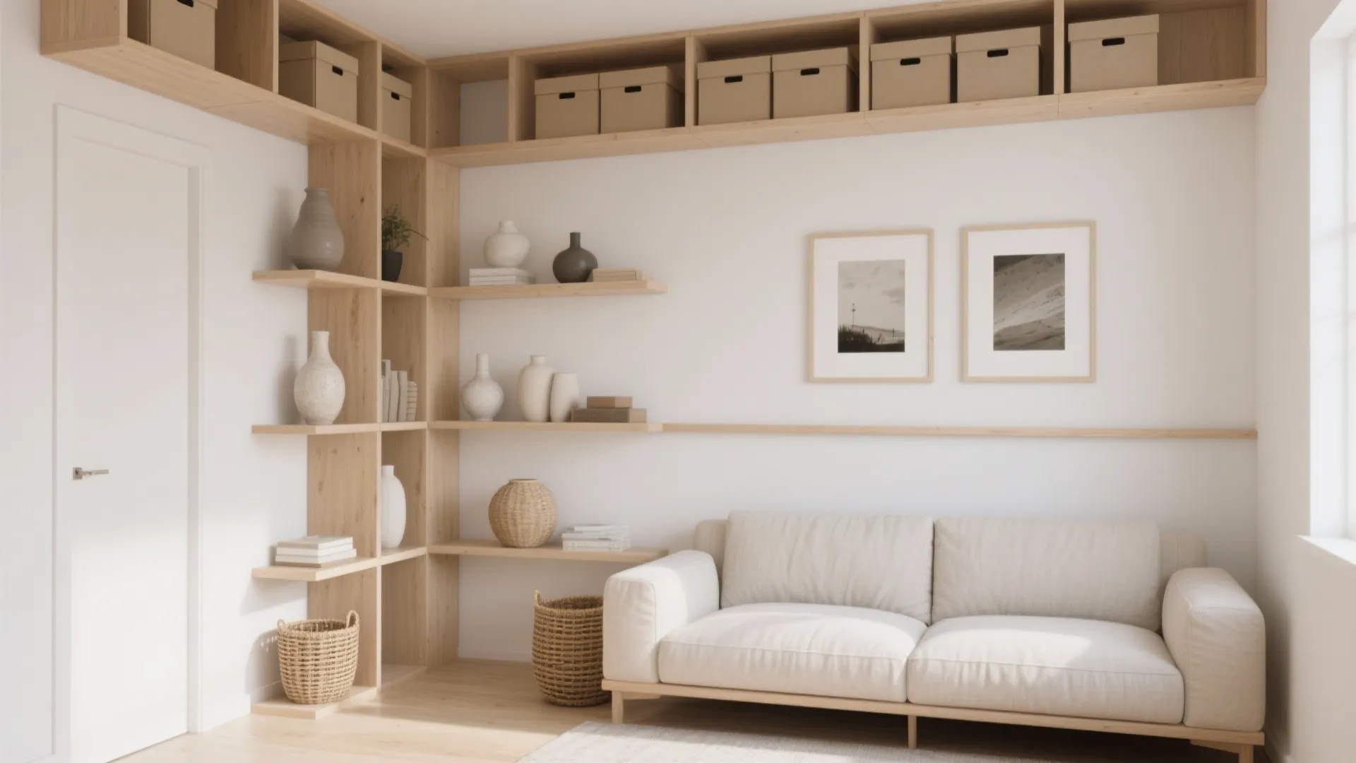 Vertical storage and airy open shelving