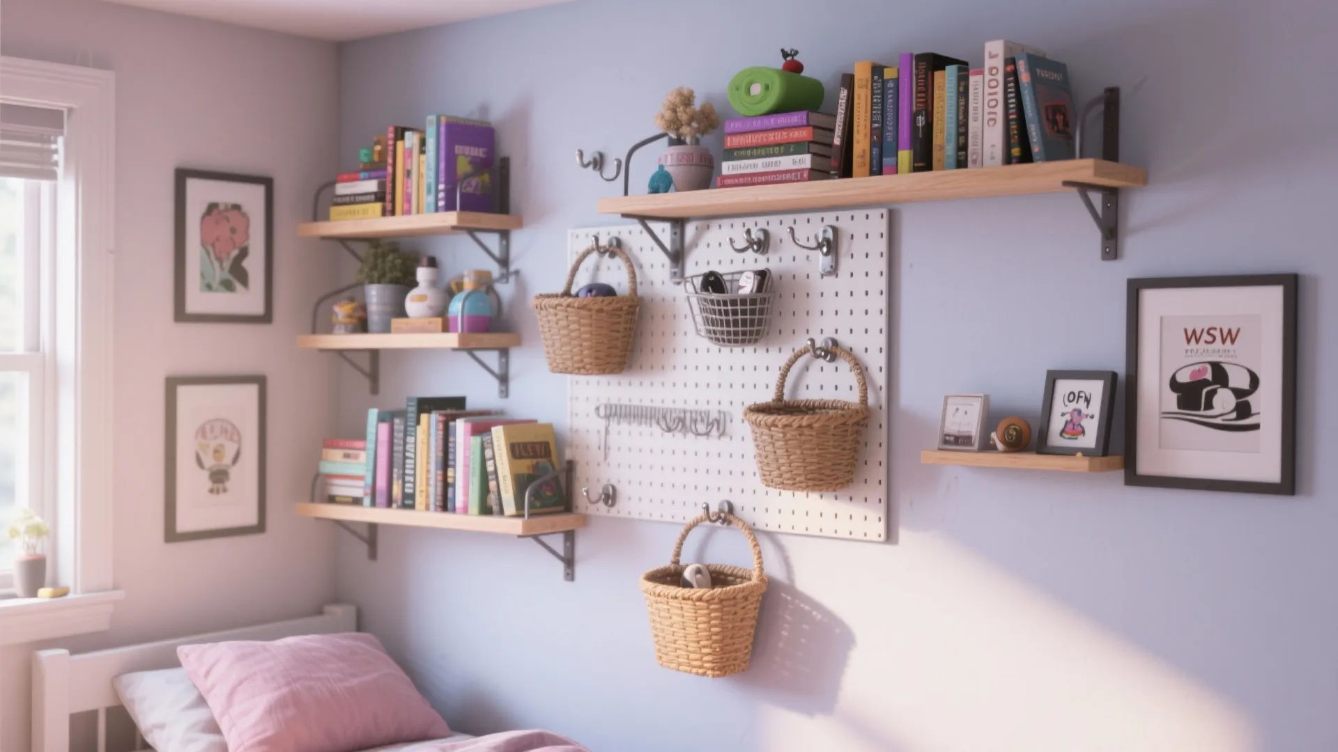 3. Vertical storage & display as personality shelves